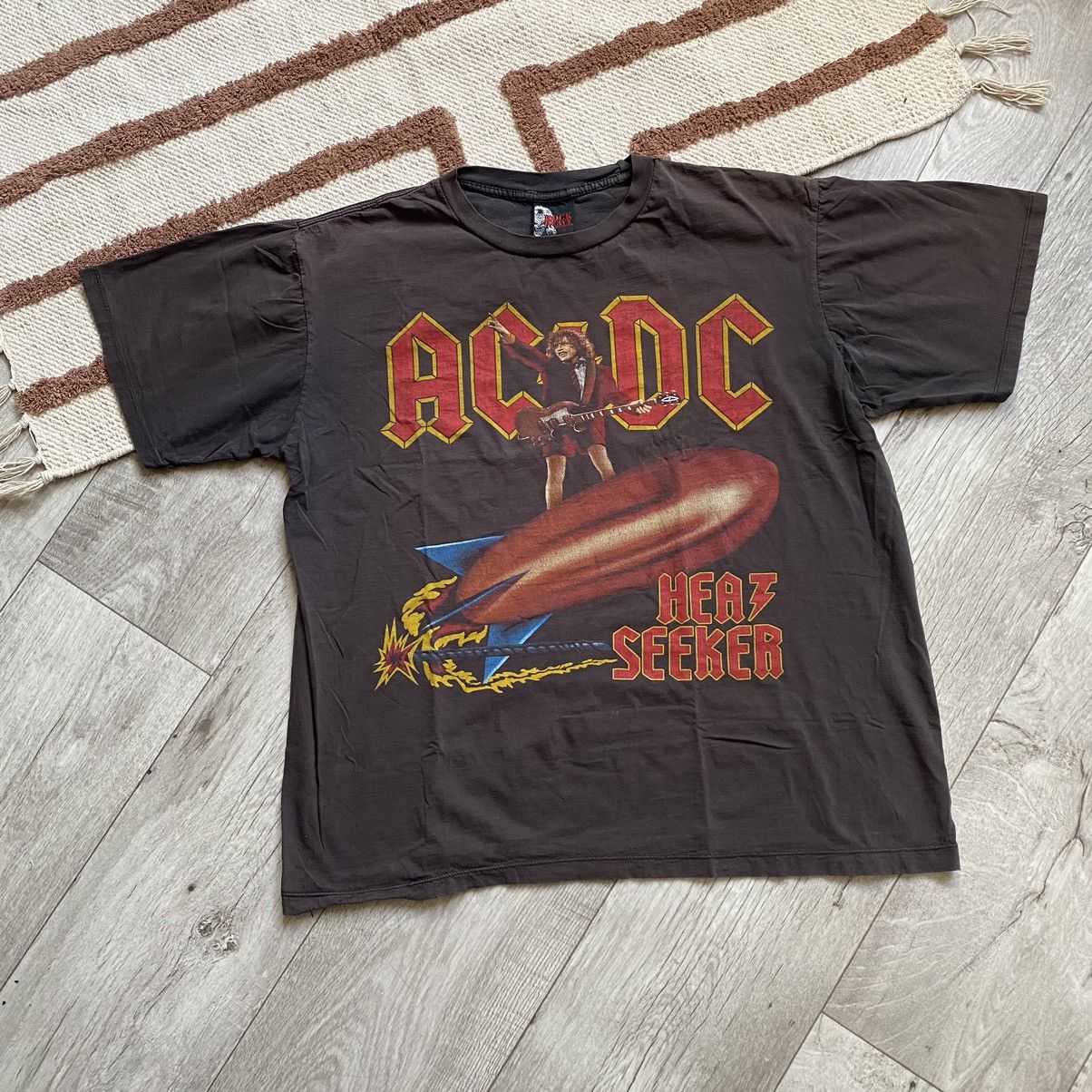 Vintage VINTAGE AC/DC HEAT SEEKER BAND FADED T SHIRT | Grailed