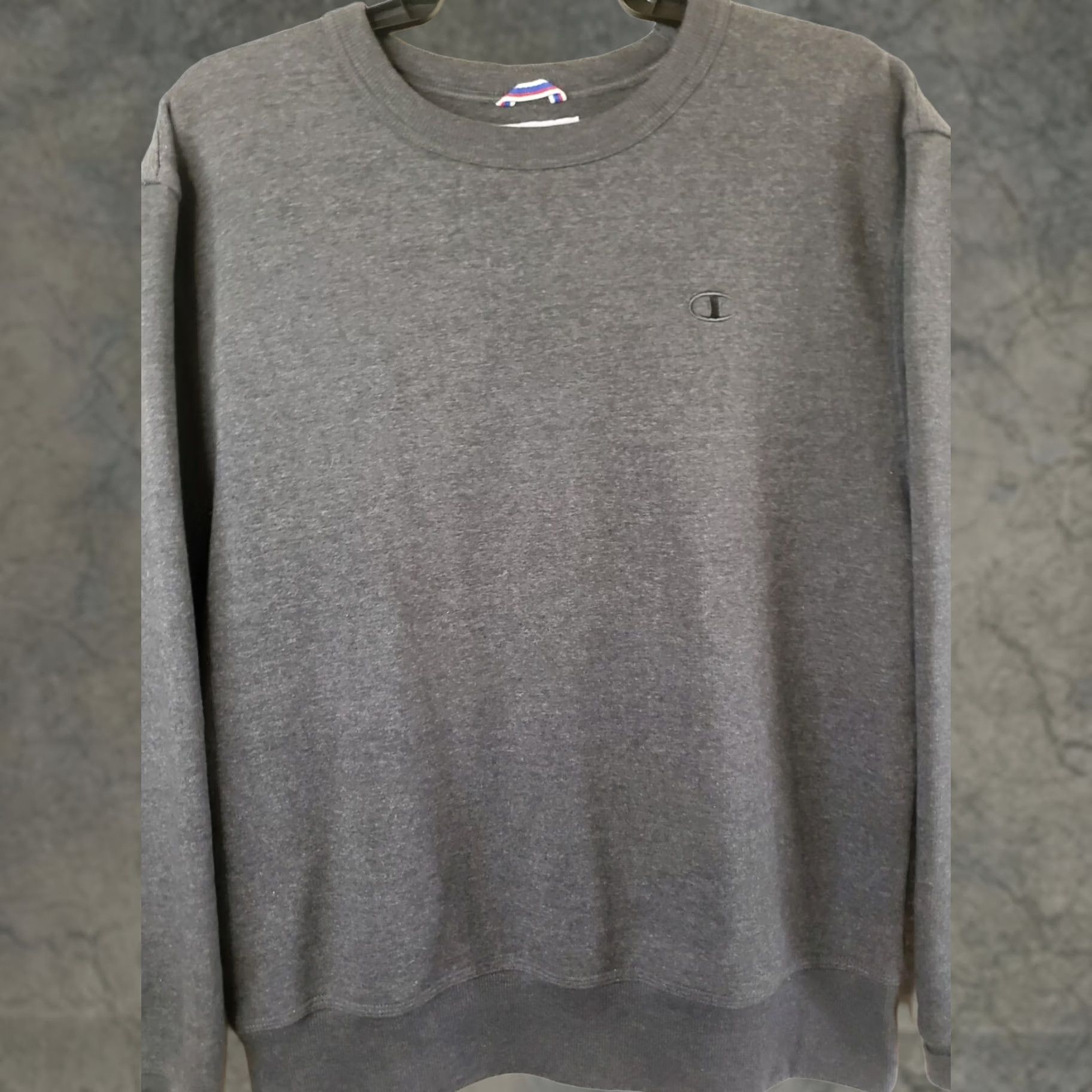 Champion Champion Powerblend Fleece Crew Neck Sweatshirt with C Logo Mens M Granite Heather Heavyweight Size US M / EU 48-50 / 2 - 1 Thumbnail