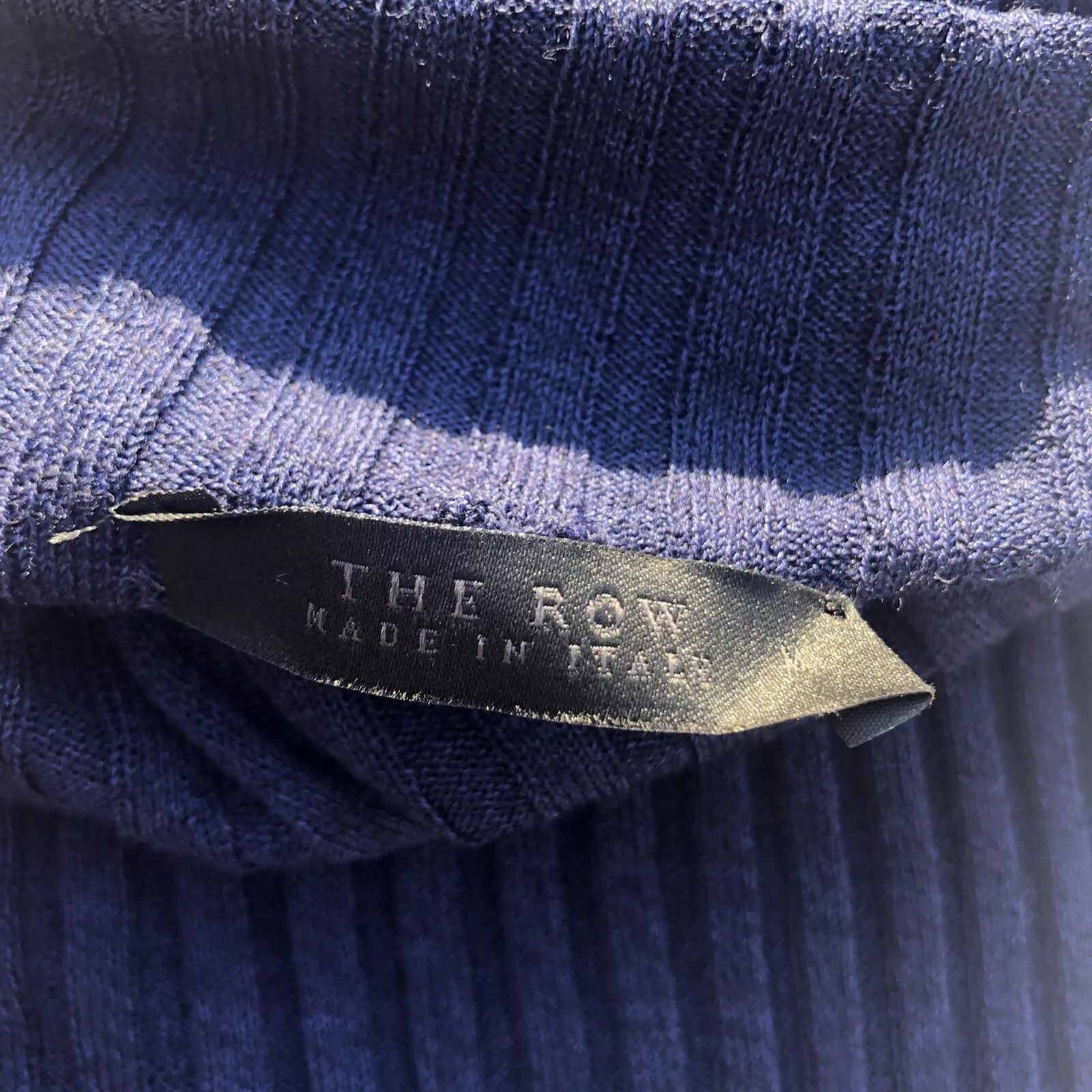 The Row The Row Inga Scarf-Neck Wool Silk Sweater Navy Size M $1200 Size M / US 6-8 / IT 42-44 - 4 Thumbnail