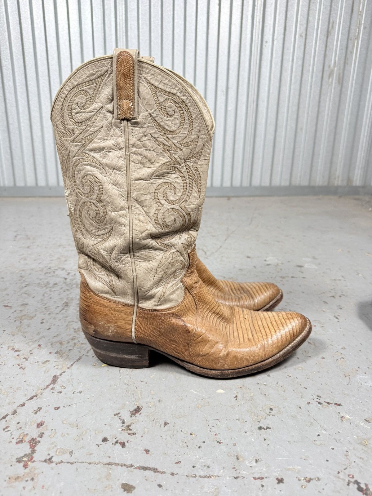 Dan Post 70s Vintage Dan Post Lizard Skin USA Cowboy Boots Size US 10 / EU 43 - 2 Thumbnail
