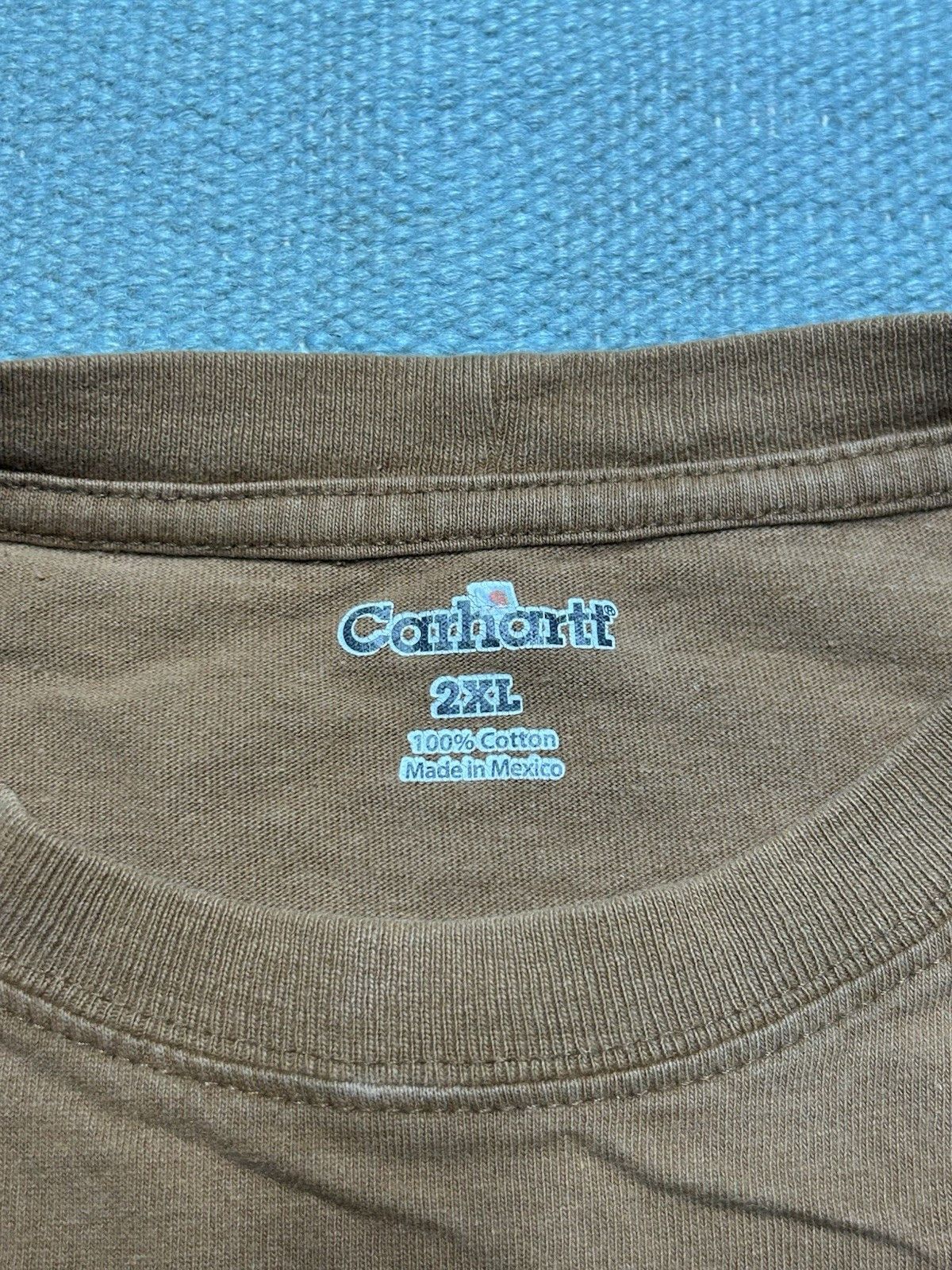 Vintage Carhartt pocket t shirt brown tan distressed repaired XL Size US XL / EU 56 / 4 - 6 Thumbnail