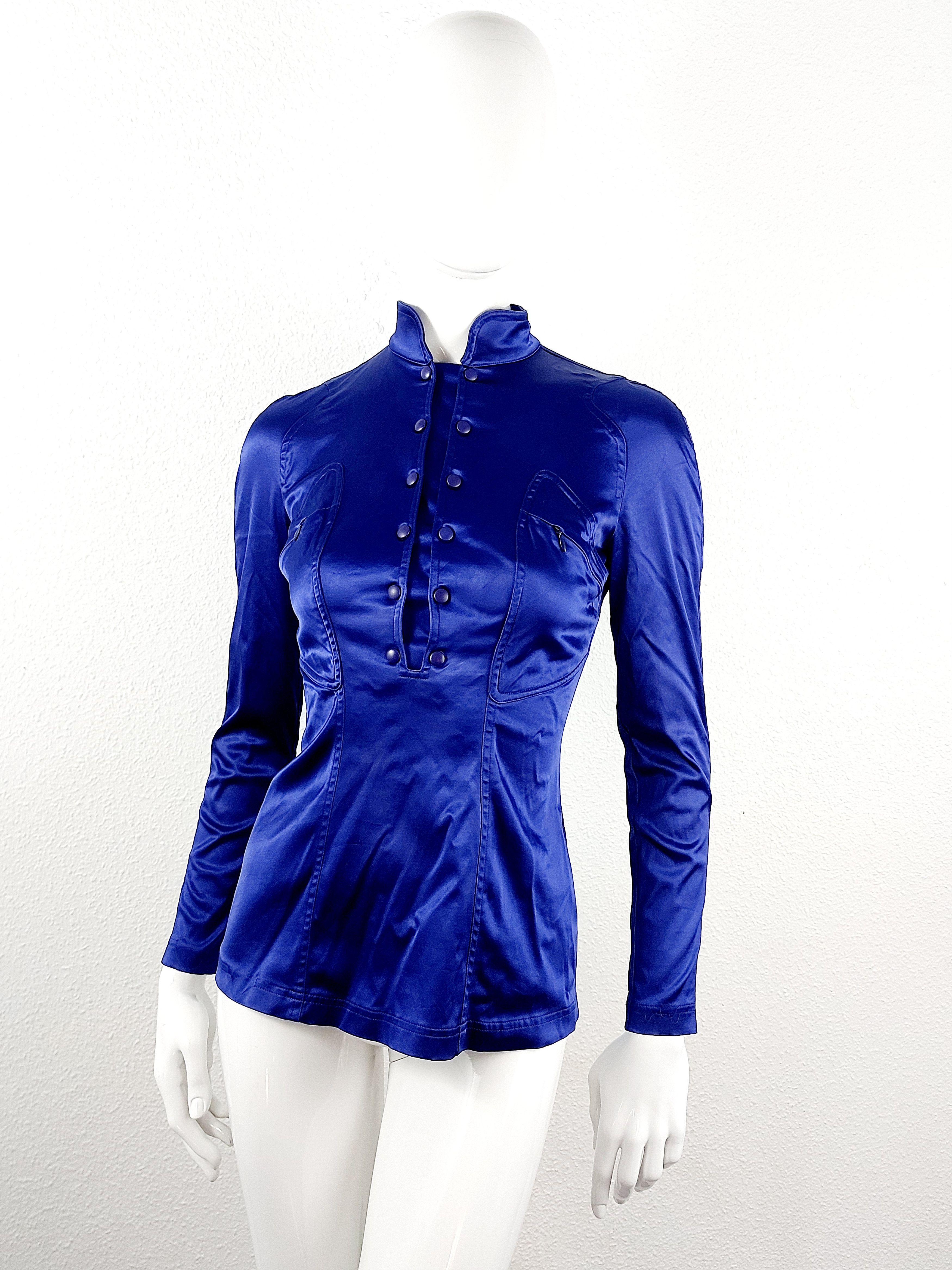 Thierry Mugler Thierry Mugler Satin Sculptural Futuristic Jacket Size S / US 4 / IT 40 - 2 Thumbnail