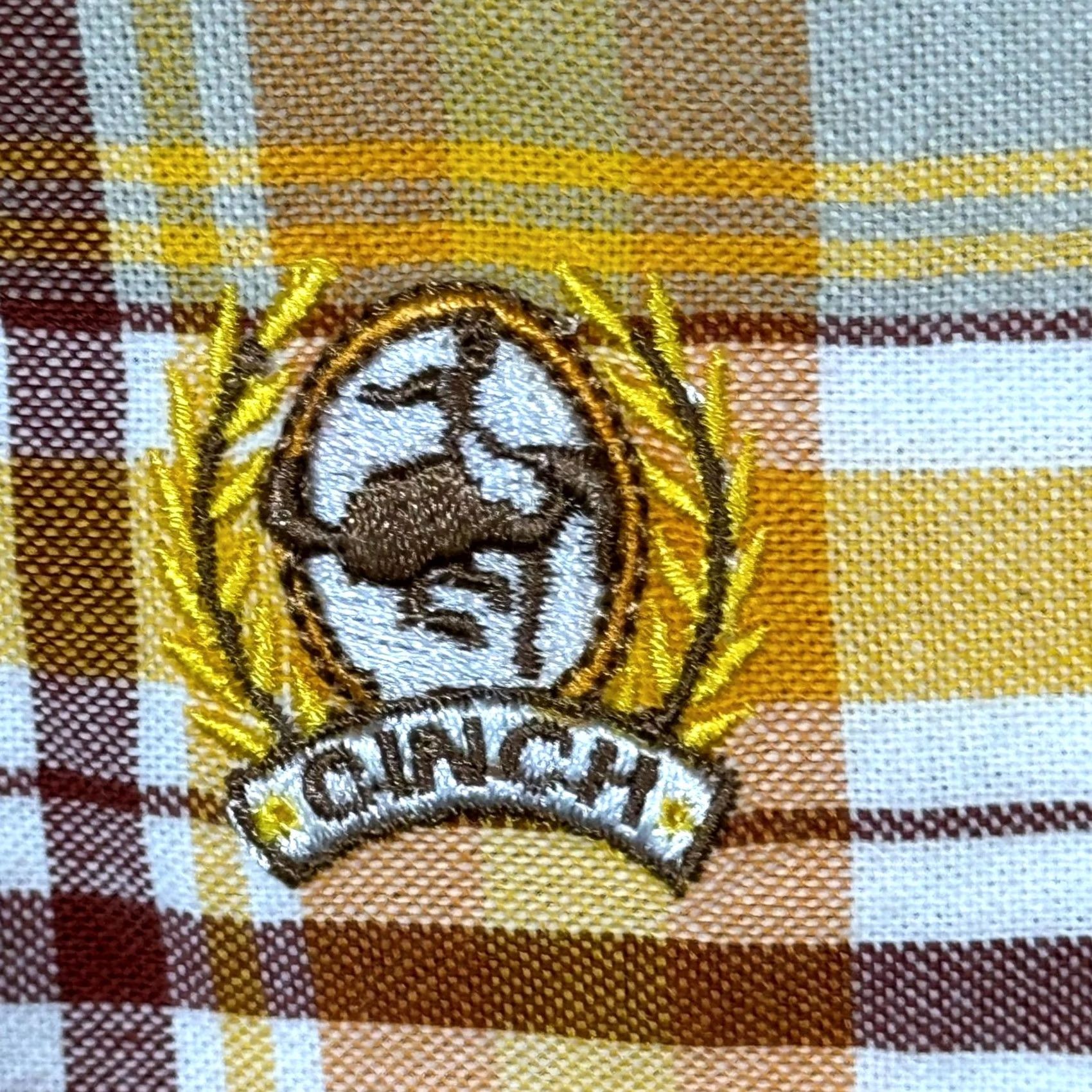 Vintage Cinch Shirt Men’s 2XL Yellow Plaid Cotton Long Sleeve Button-Down Excellent Size US XXL / EU 58 / 5 - 6 Thumbnail