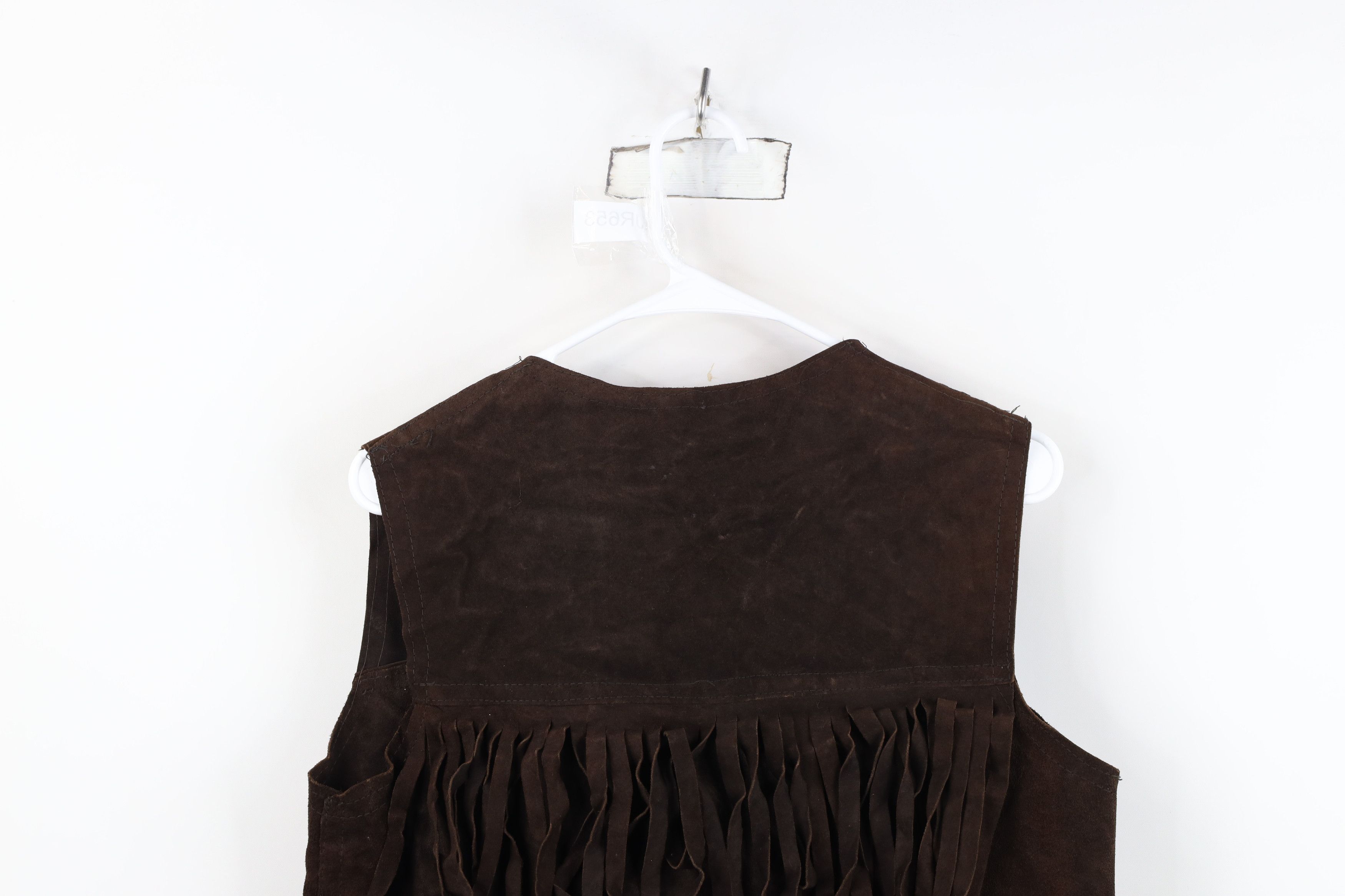 Vintage Vintage 60s 70s Boho Chic Fringed Suede Leather Vest USA Size L / US 10 / IT 46 - 13 Thumbnail