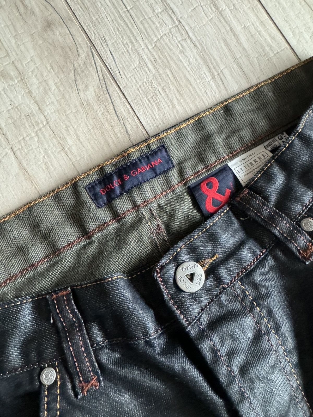 Dolce & Gabbana Dolce & Gabbana Black Waxed Denim Pants Size US 34 / EU 50 - 11 Thumbnail
