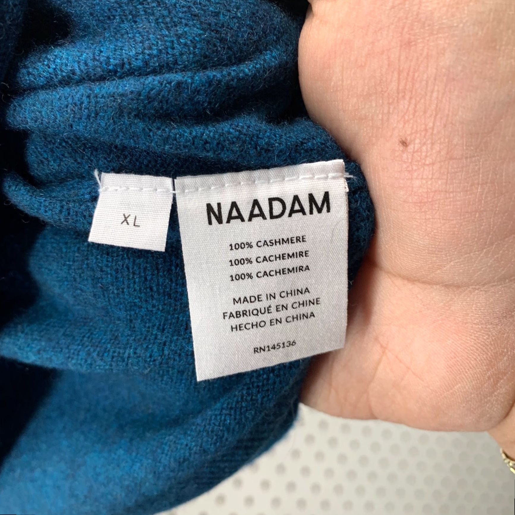 Naadam 100% Cashmere Sweater Mens XL Blue Crewneck Soft Cozy Business Work Shirt