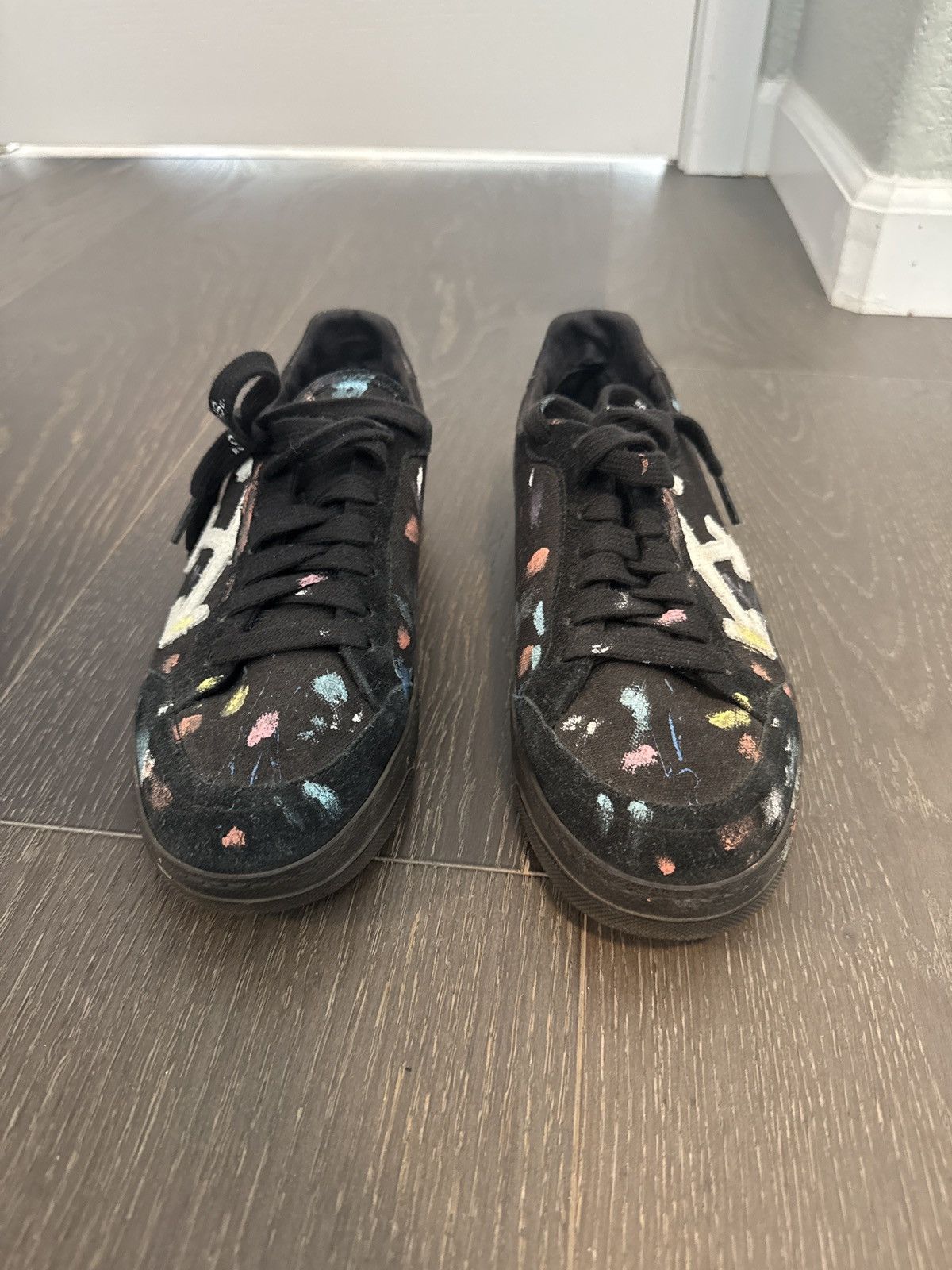 Off-White OFF-WHITE PAINT EFFECT SPLATTER CANVAS SNEAKERS Size US 6 / EU 39 - 3 Thumbnail