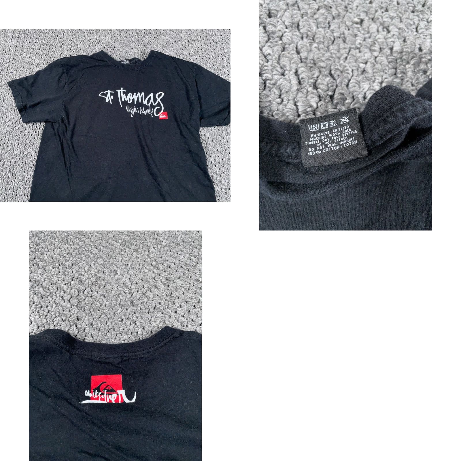 Quiksilver VTG Quiksilver T-Shirt Black Double-Sided Print Adult Large Men’s Short Sleeve Crew Neck St. Thomas Beach Retro Logo 2000s Size US L / EU 52-54 / 3 - 8 Thumbnail