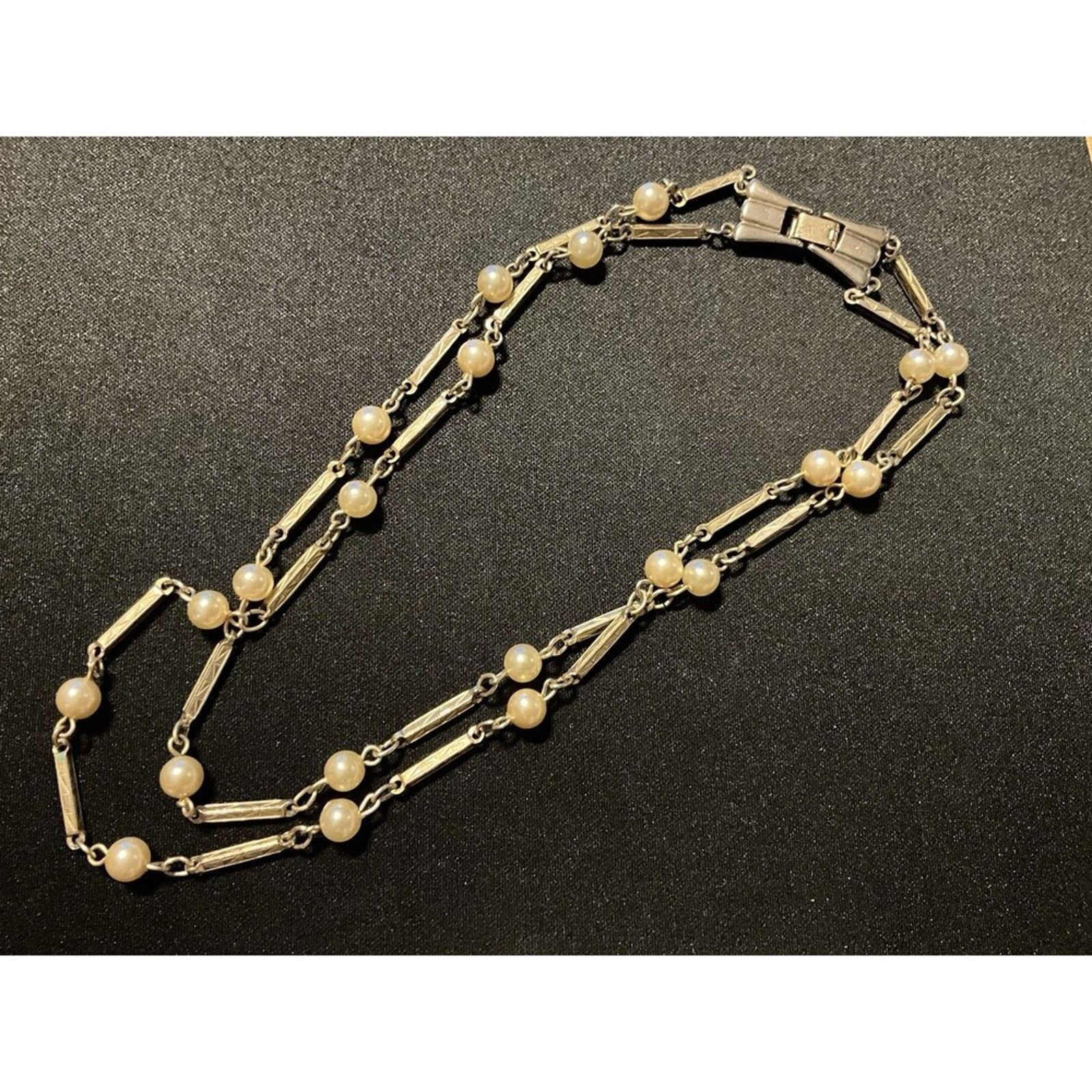Other Silver Toned Faux Pearls 12in Multi Stand Necklace Size ONE SIZE - 1 Thumbnail