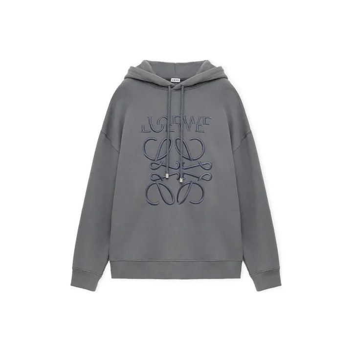 Loewe Loewe Grey Embroidered Hoodie for Men Size US L / EU 52-54 / 3 - 1 Thumbnail