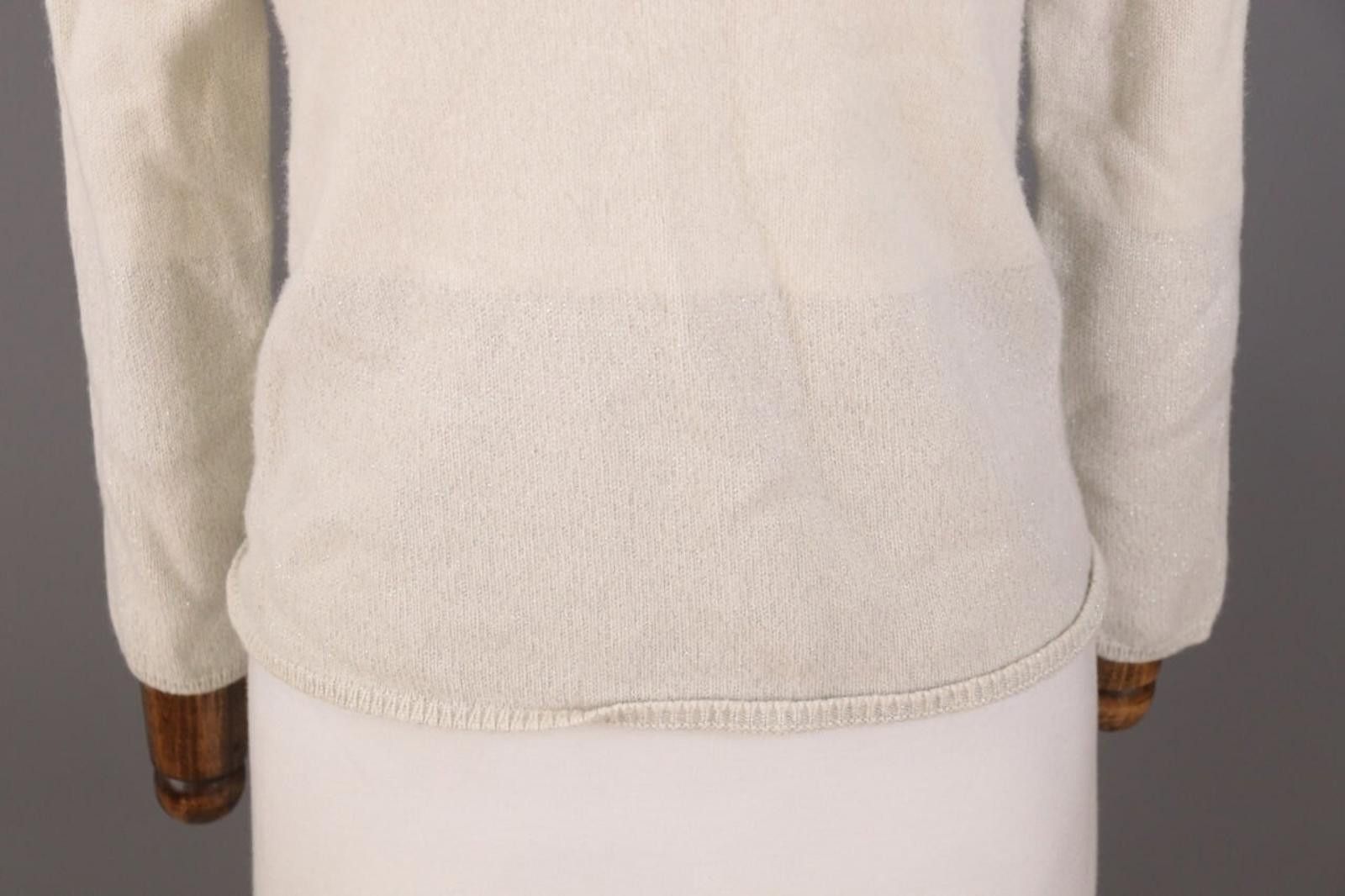Designer Le Tricot Perugia Beige Wool Silk Knit Sweater Size M Size M / US 6-8 / IT 42-44 - 3 Thumbnail