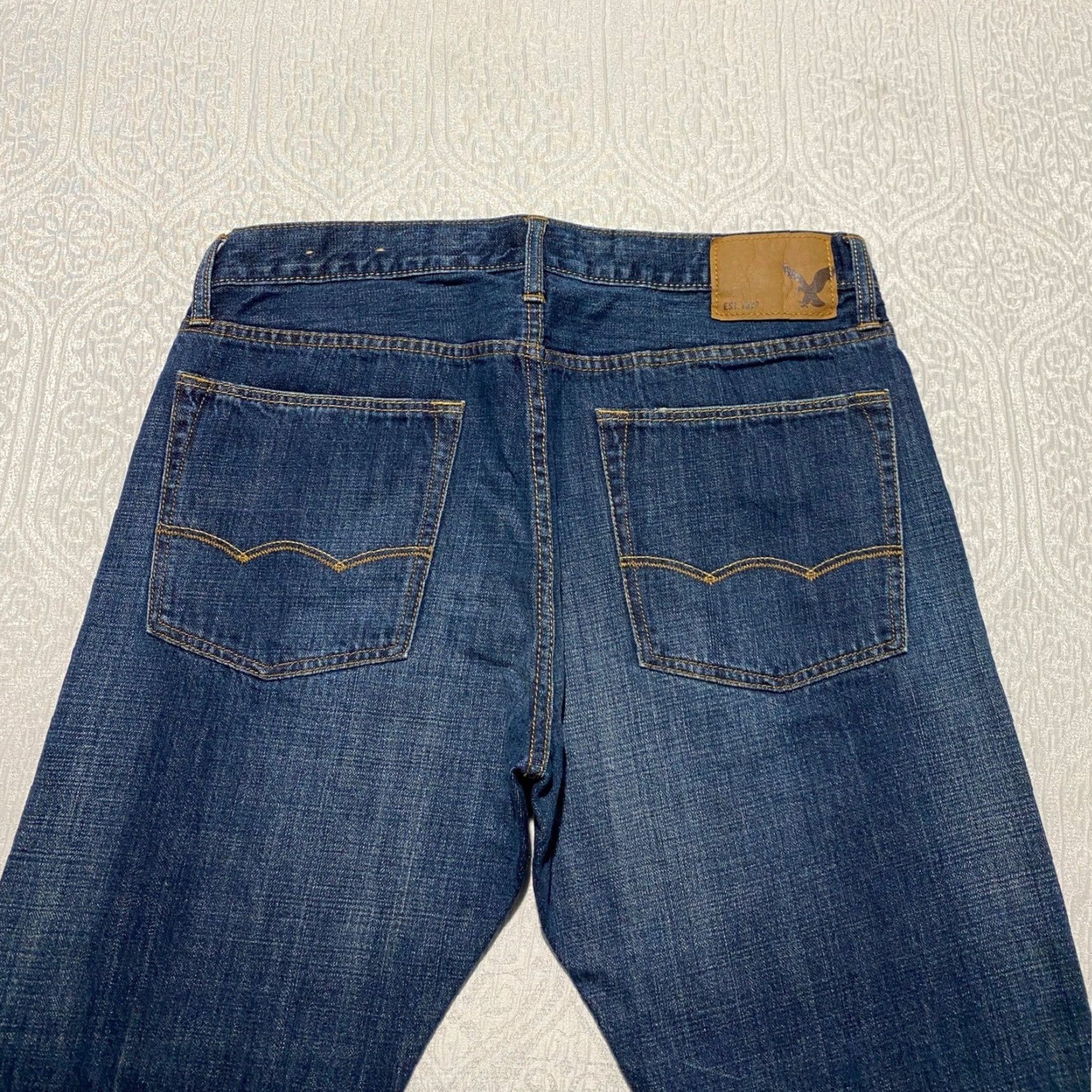 American Eagle Outfitters VINTAGE American Eagle Outfitters Mens Slim Fit Jeans Dark Wash Denim 33x30 Size US 33 - 3 Thumbnail