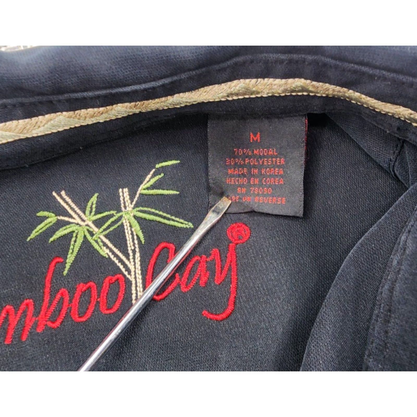 Vintage Bamboo Cay Shirt Men M Black Short Sleeve Button-Up Modal Polyester Pocket Size US M / EU 48-50 / 2 - 6 Thumbnail