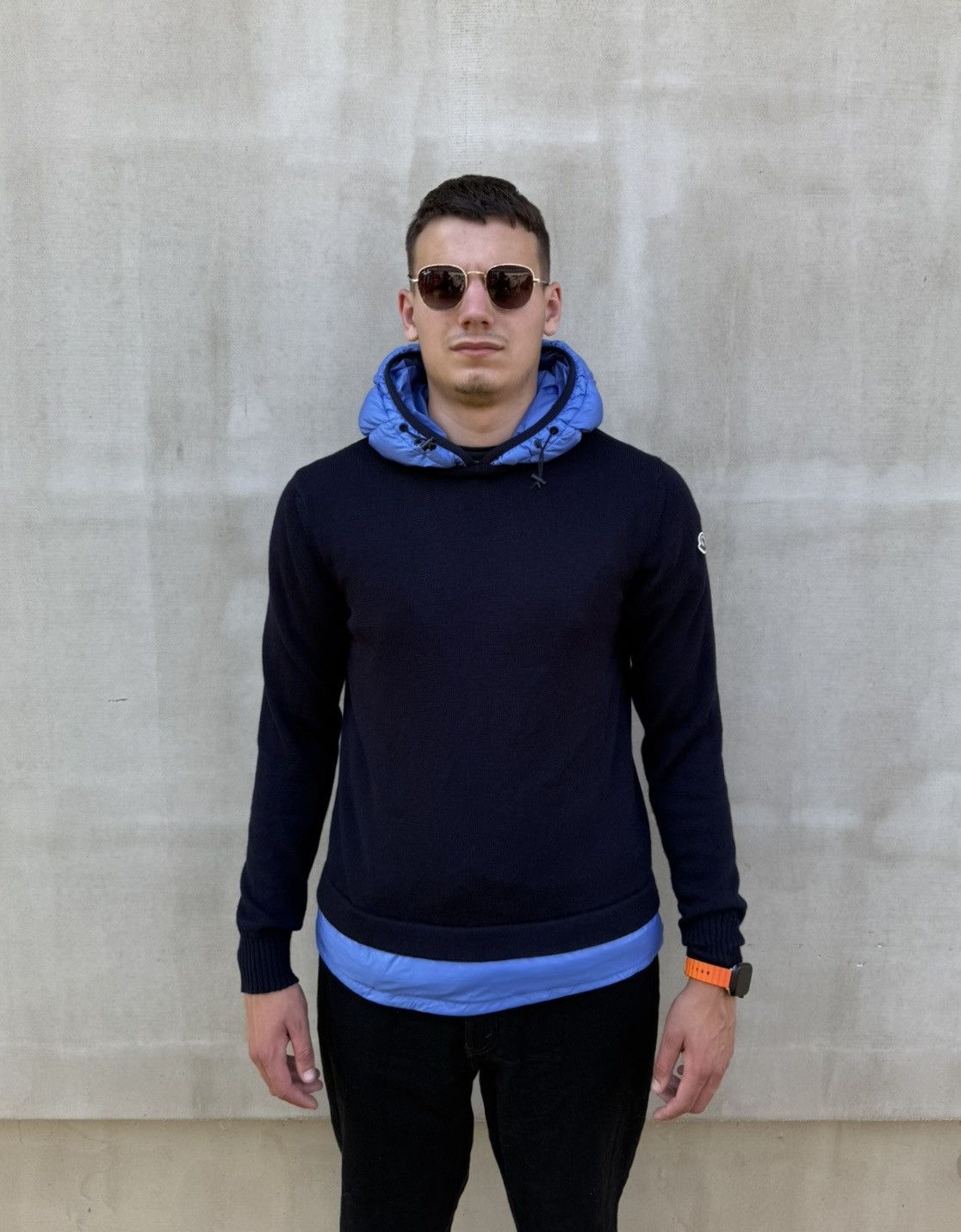Moncler Moncler Maglione Tricot Girocollo Hybrid Knit Hoodie Sweater Size US L / EU 52-54 / 3 - 1 Thumbnail