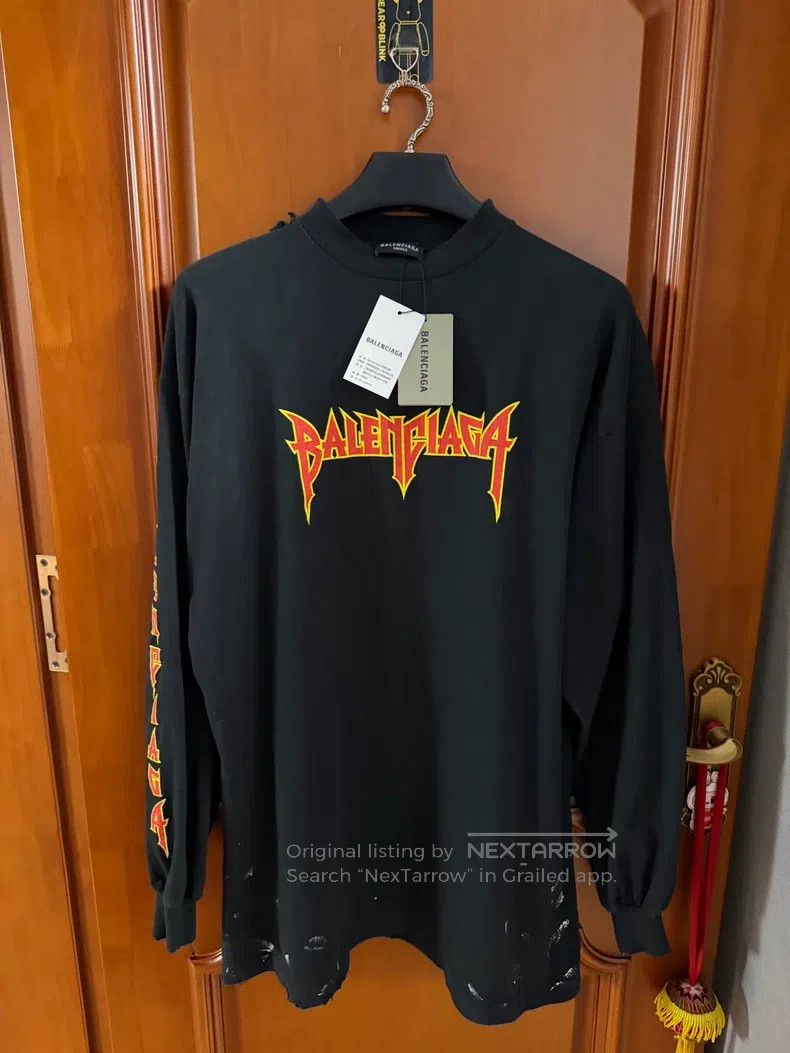 Balenciaga Balenciaga Flame Hole Long Sleeve Hoodie Size US S / EU 44-46 / 1 - 1 Thumbnail
