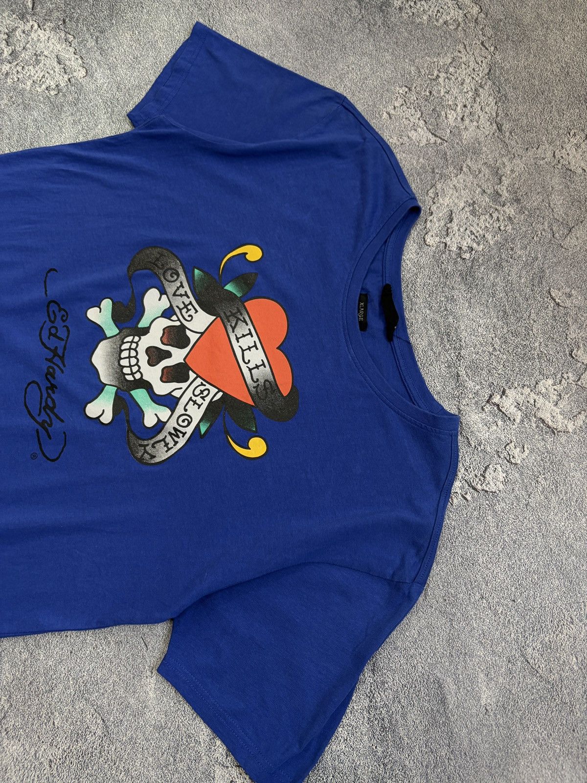 Ed Hardy Ed Hardy Love Kills Slowly Skull T-Shirt Blue XL Y2K Size US XL / EU 56 / 4 - 5 Thumbnail