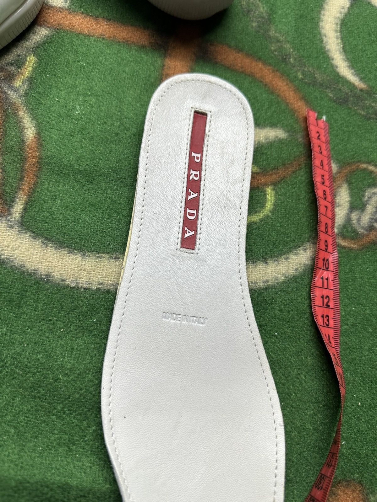 Prada Prada Milano White Green Perforated Leather Sneakers 36,5 Size US 6.5 / IT 36.5 - 14 Thumbnail