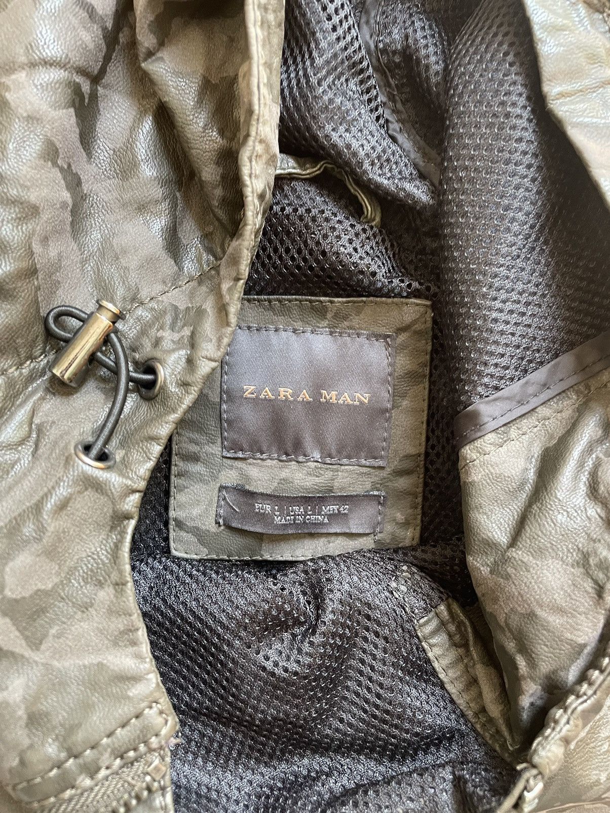 Zara Zara Camo Leather Quarter Zip Jacket Size US L / EU 52-54 / 3 - 3 Thumbnail