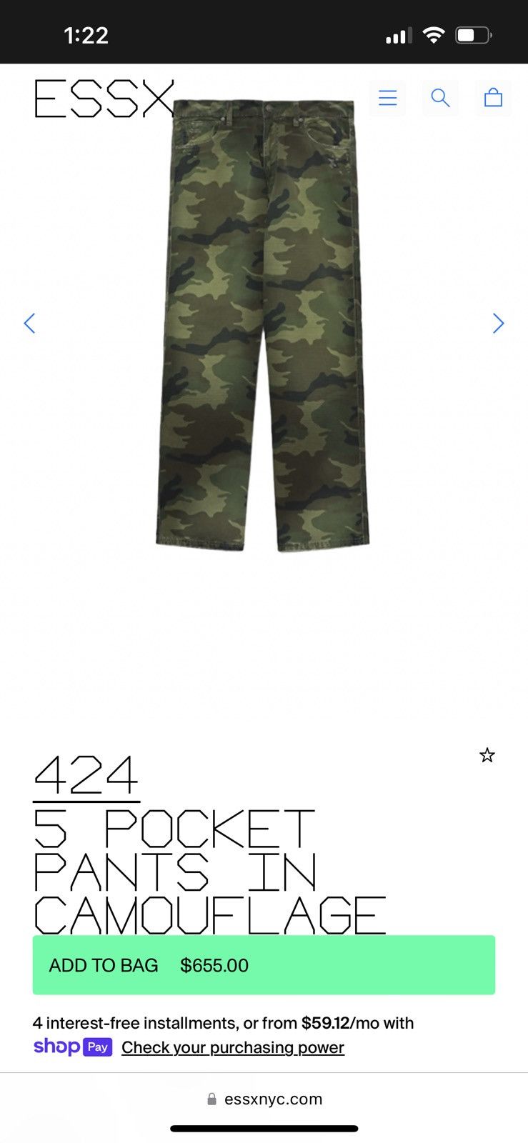 424 424 inc. 5 pocket camo pants Size US 36 / EU 52 - 5 Thumbnail