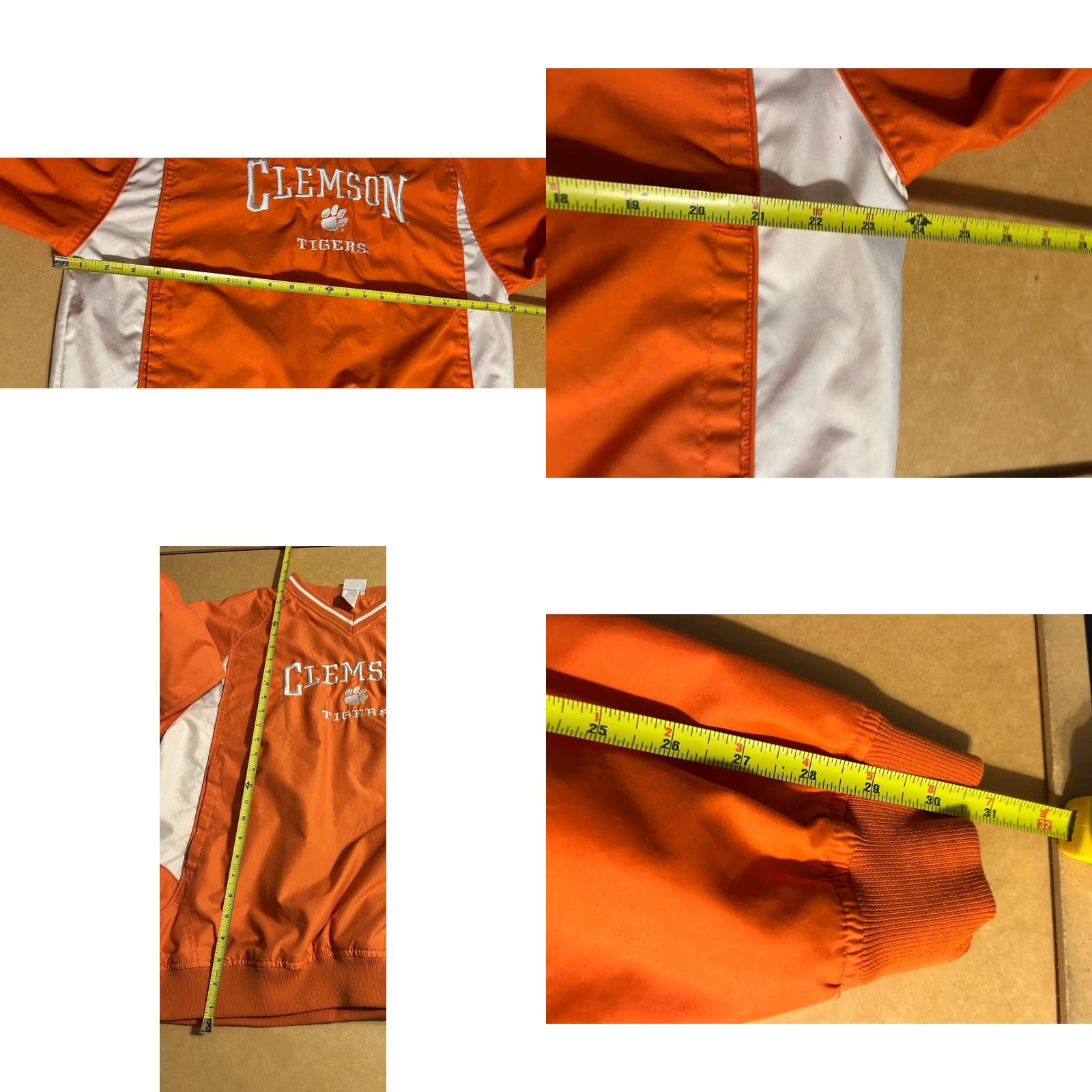 Vintage VTG Clemson Tigers Pullover Windbreaker Adult Medium Orange Red Oak Sportswear Size US M / EU 48-50 / 2 - 9 Thumbnail
