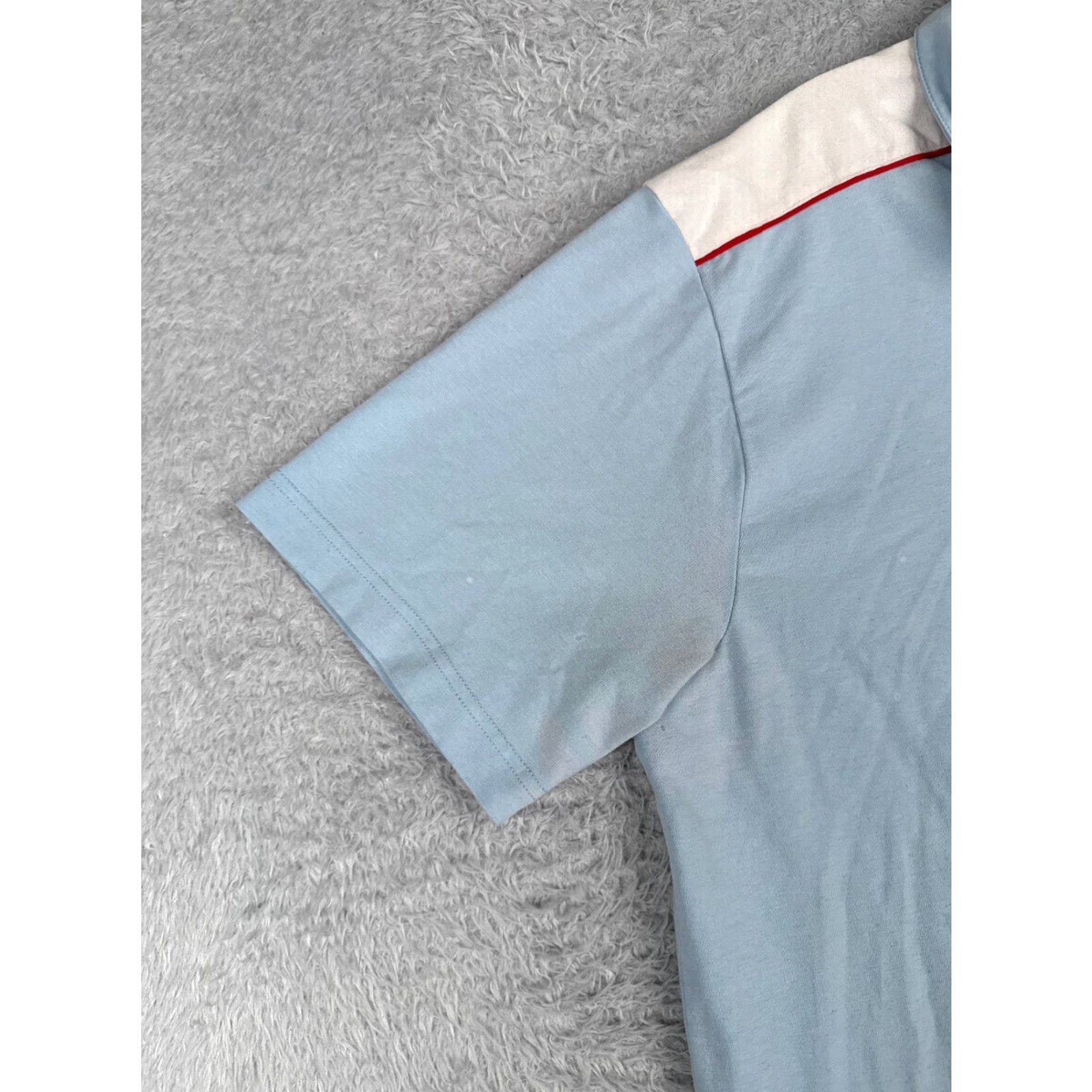 Tommy Hilfiger VINTAGE Tommy Hilfiger Polo Shirt Men Large Blue Cotton Blend Short Sleeve Slim Fit 40in Chest Regular - Polo Shirt Mens Size US L / EU 52-54 / 3 - 3 Thumbnail