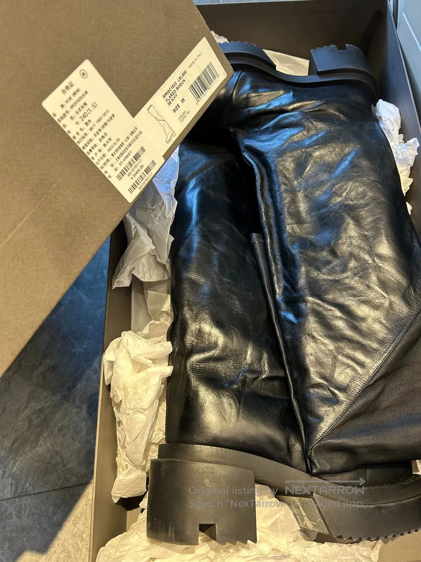 Rick Owens rick owens bogun luxor flared leather boots. Size US 8 / IT 38 - 7 Thumbnail