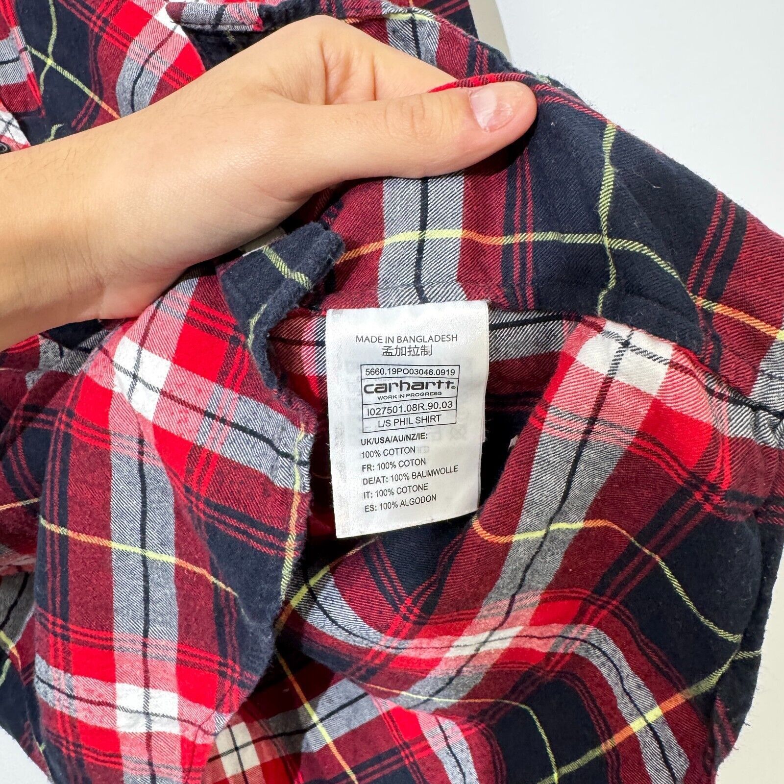 Carhartt × Vintage Carhartt Red Black Cotton Flannel Timberman Jacket Size S Size US S / EU 44-46 / 1 - 7 Thumbnail