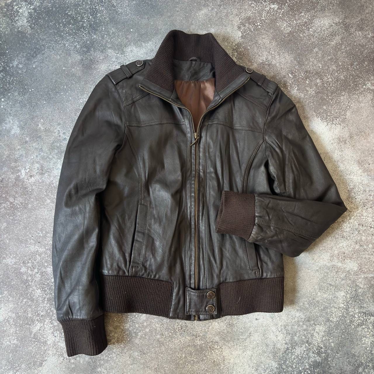 20471120 Japan Retro Style Vintage Brown Leather Jacket Size XL / US 12-14 / IT 48-50 - 3 Thumbnail