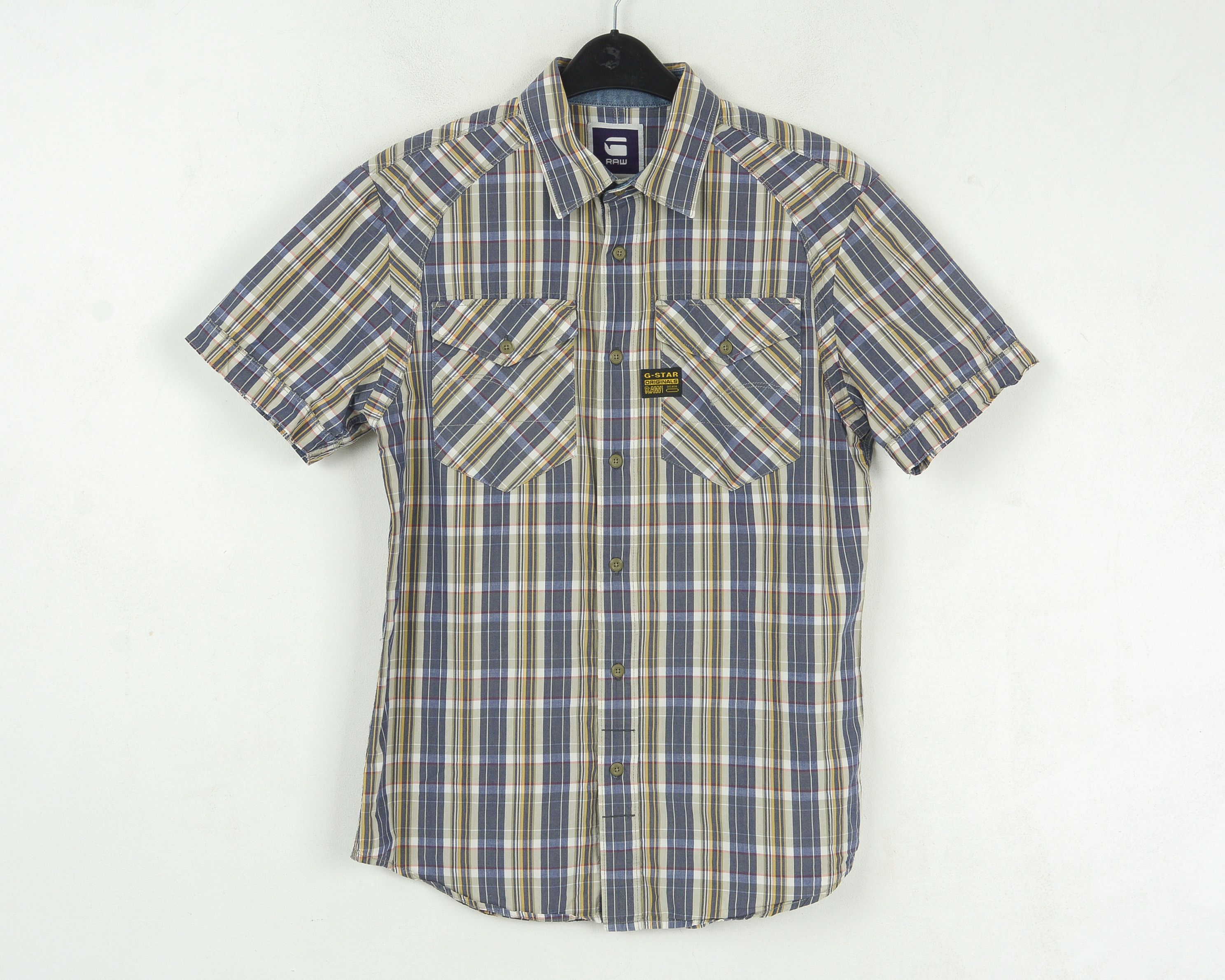 G-Star Arizona Cross Shirt Casual Short Sleeve Tartan Button Top Size US L / EU 52-54 / 3 - 1 Thumbnail