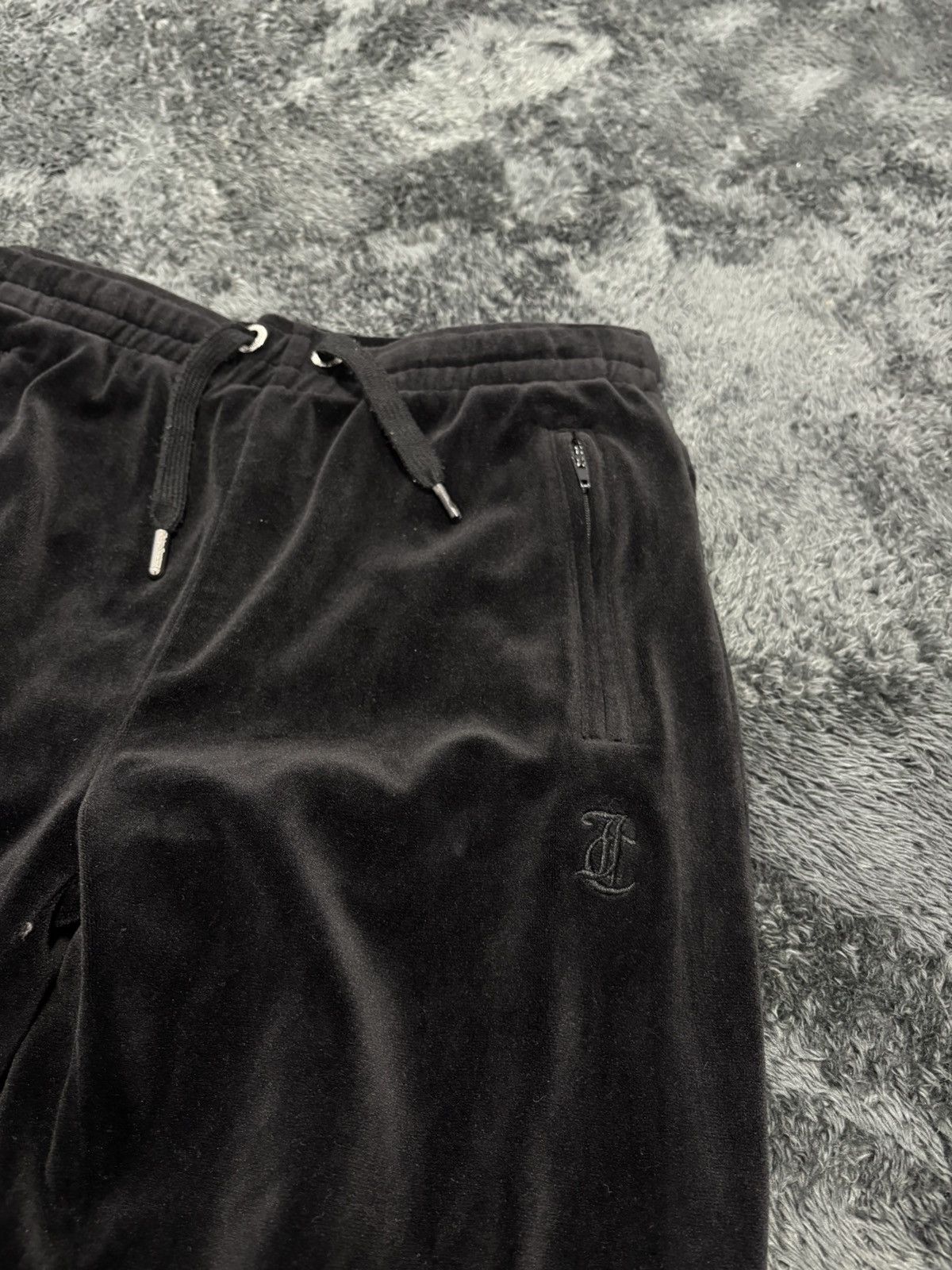Juicy Couture Juicy Couture Black Velour Big Logo Suit Hoodie + Pants Size XS / US 0-2 / IT 36-38 - 4 Thumbnail