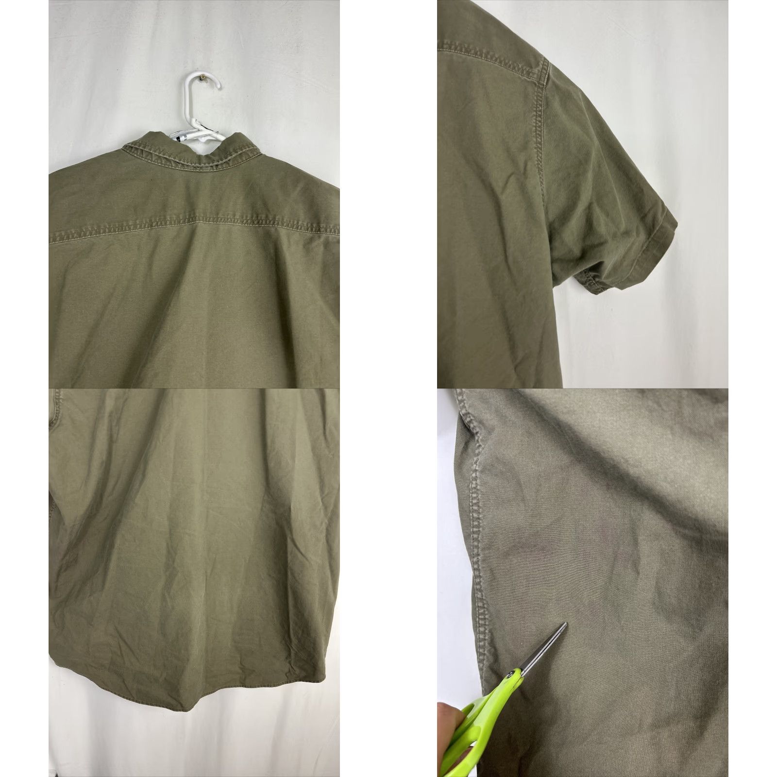 Carhartt VINTAGE Carhartt Mens 2XL Short Sleeve Button-Down Shirt Cotton Green Stains Shirt Mens 2XL Green Cotton Vintage Carhartt Size US XXL / EU 58 / 5 - 9 Thumbnail