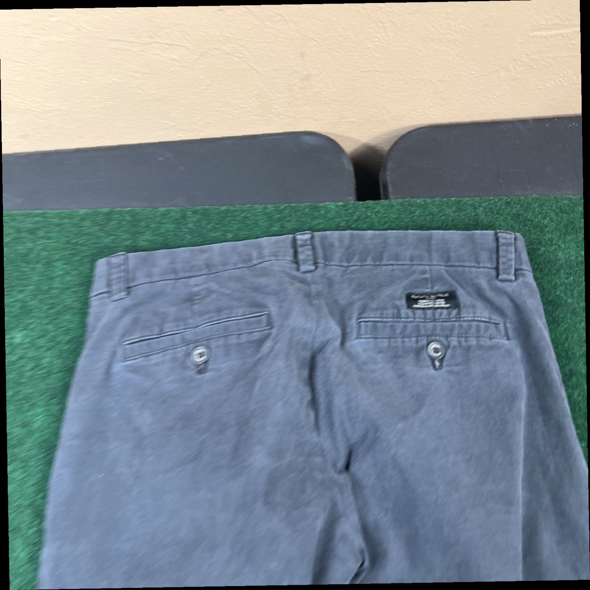 Banana Republic Banana Republic Mens Fulton Skinny Chino Pants Gray- 32 x 32 Inseam Measures 30 Size US 32 / EU 48 - 2 Thumbnail