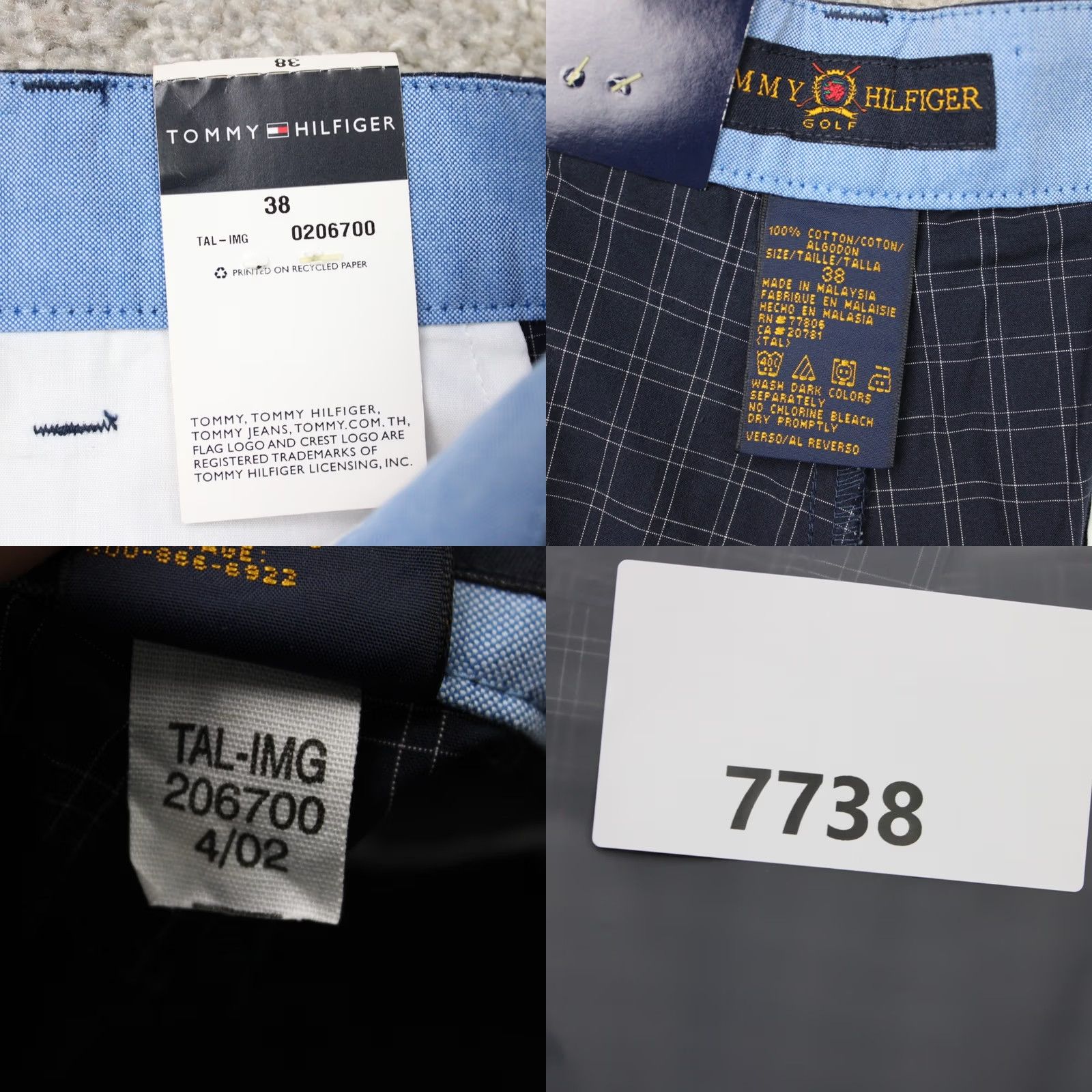 Tommy Hilfiger Tommy Hilfiger Mens 38 Blue Checkered Chino Shorts 100% Cotton 8" Flat Front NWT Casual Slim Progressive? Size US 38 / EU 54 - 9 Thumbnail
