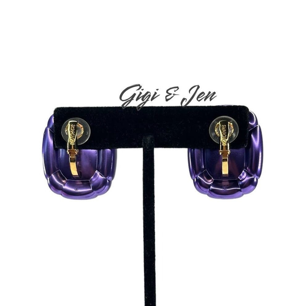 Swarovski Swarovski Dulcis clip earrings Cushion cut, Purple Size ONE SIZE - 6 Thumbnail