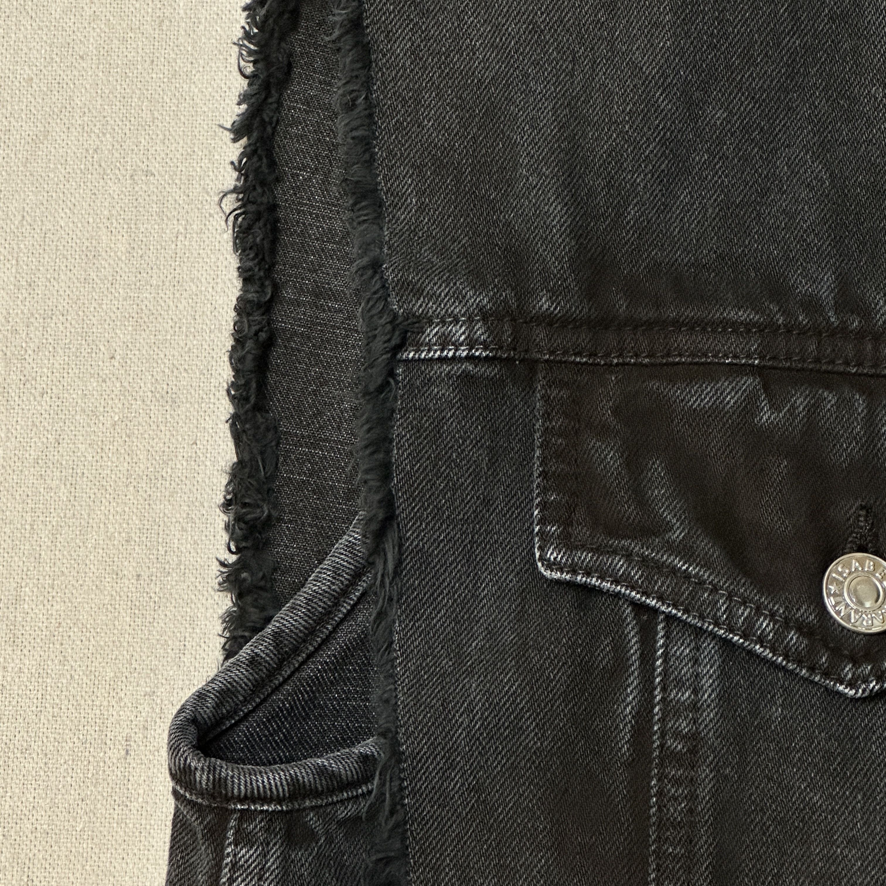 Isabel Marant Etoile Vintage Isabel Marant Étoile Black Frayed Denim Vest Size 38 Size XS / US 0-2 / IT 36-38 - 3 Thumbnail