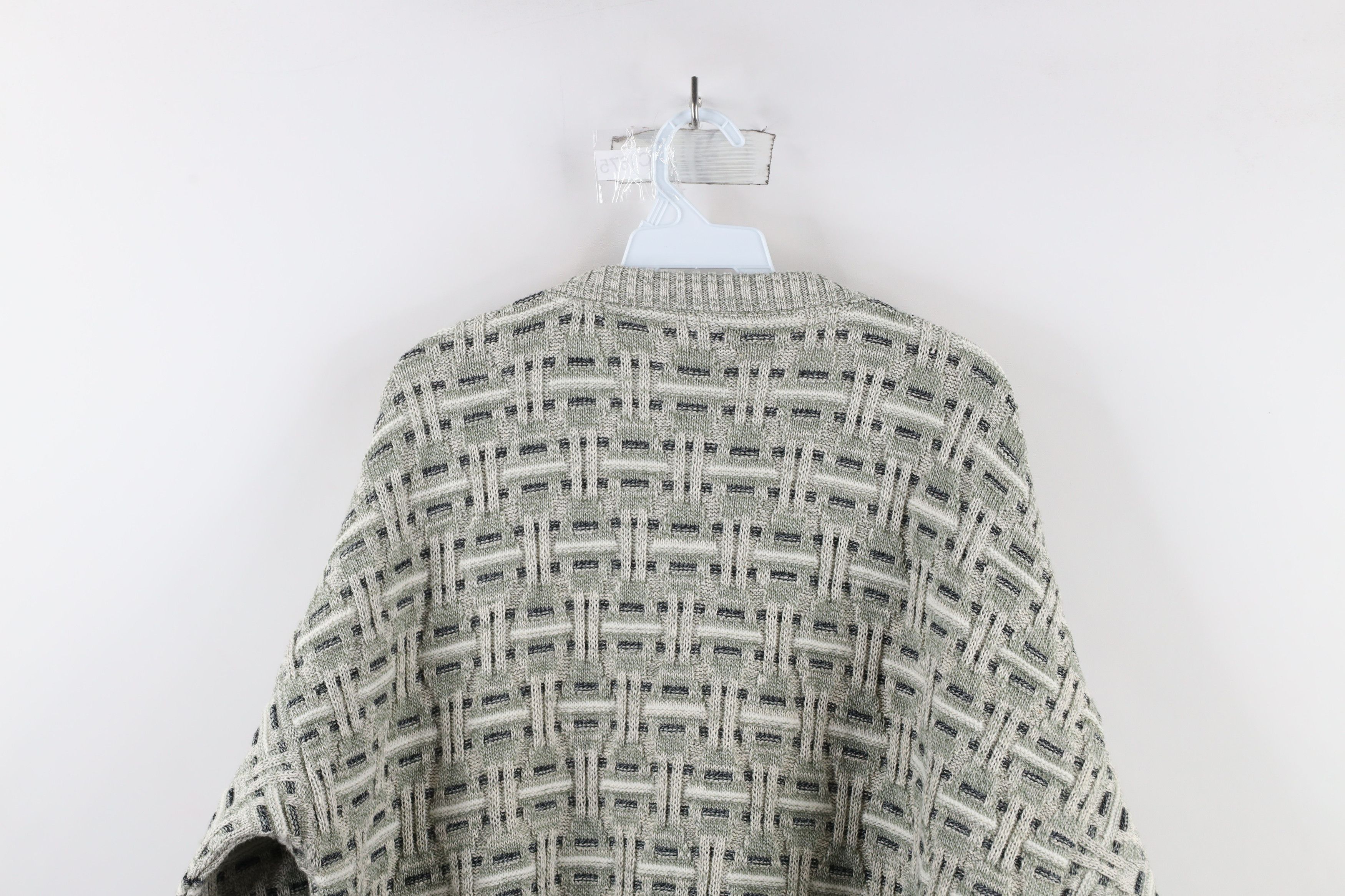 Vintage Vintage 90s Streetwear Cross Weave Knit Crewneck Dad Sweater Size US XL / EU 56 / 4 - 7 Thumbnail