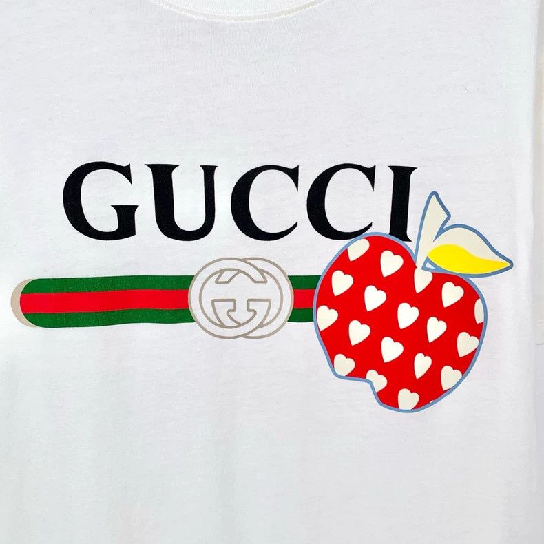 Gucci Gucci Logo printed apple pattern round-neck cotton beige sh Size US S / EU 44-46 / 1 - 4 Thumbnail