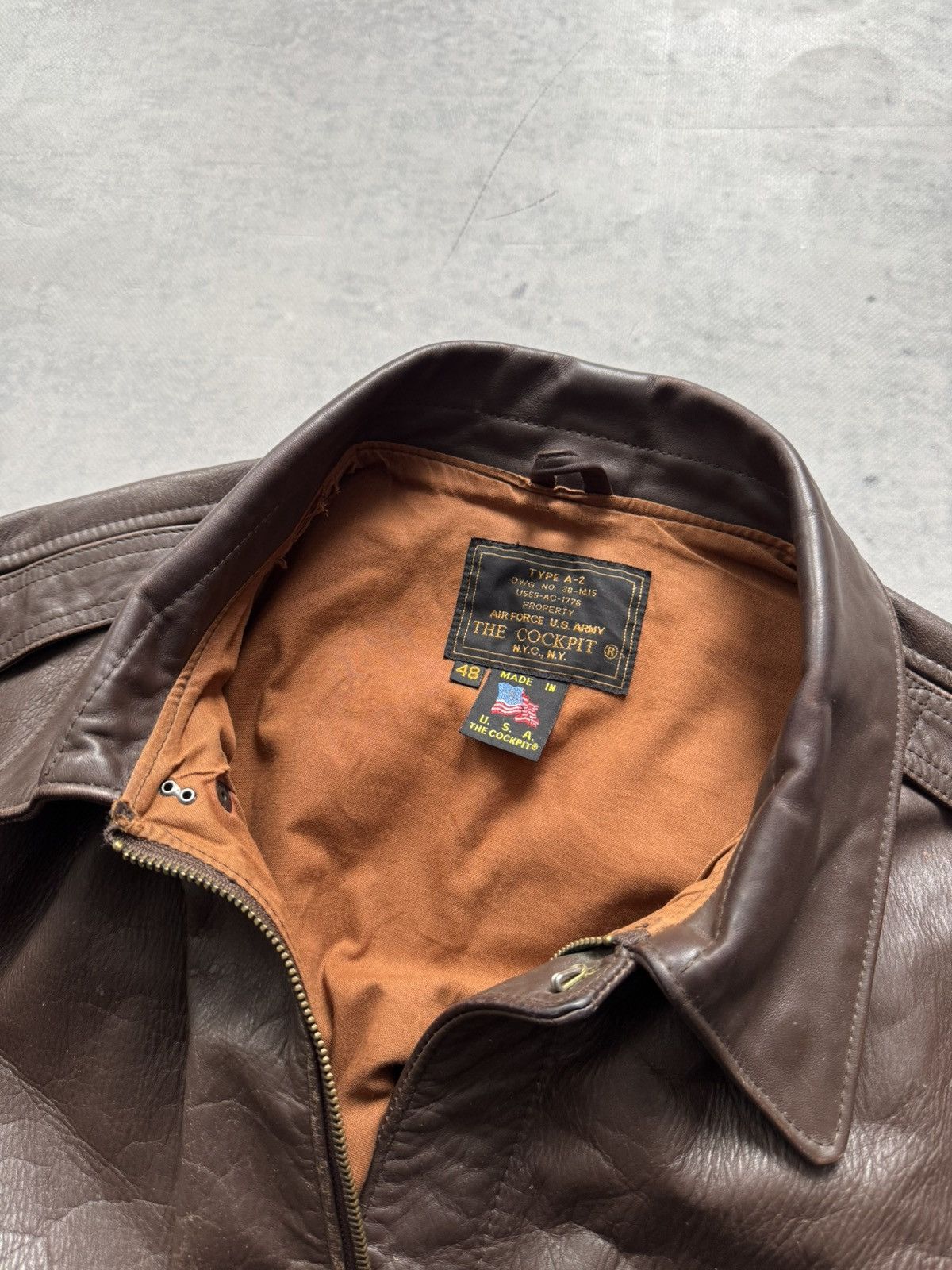 Cockpit USA Cockpit vintage leather jacket brown zip bomber Size US M / EU 48-50 / 2 - 7 Thumbnail