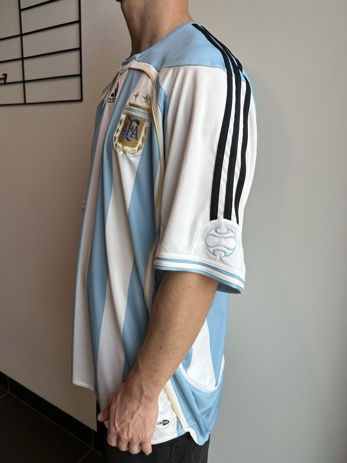 Adidas Vintage Argentina 2006/2007 Home Jersey Soccer Riquelme Size US XL / EU 56 / 4 - 6 Thumbnail