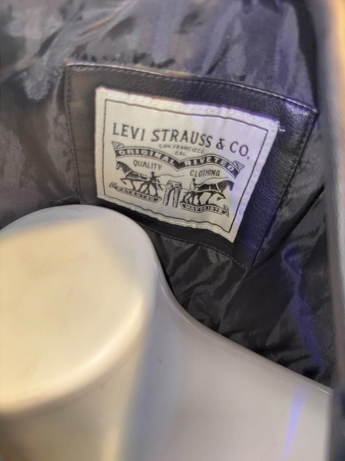 Unknown London Black Ladies Leather Levi Strauss Biker Jacket Size M Size ONE SIZE - 4 Thumbnail