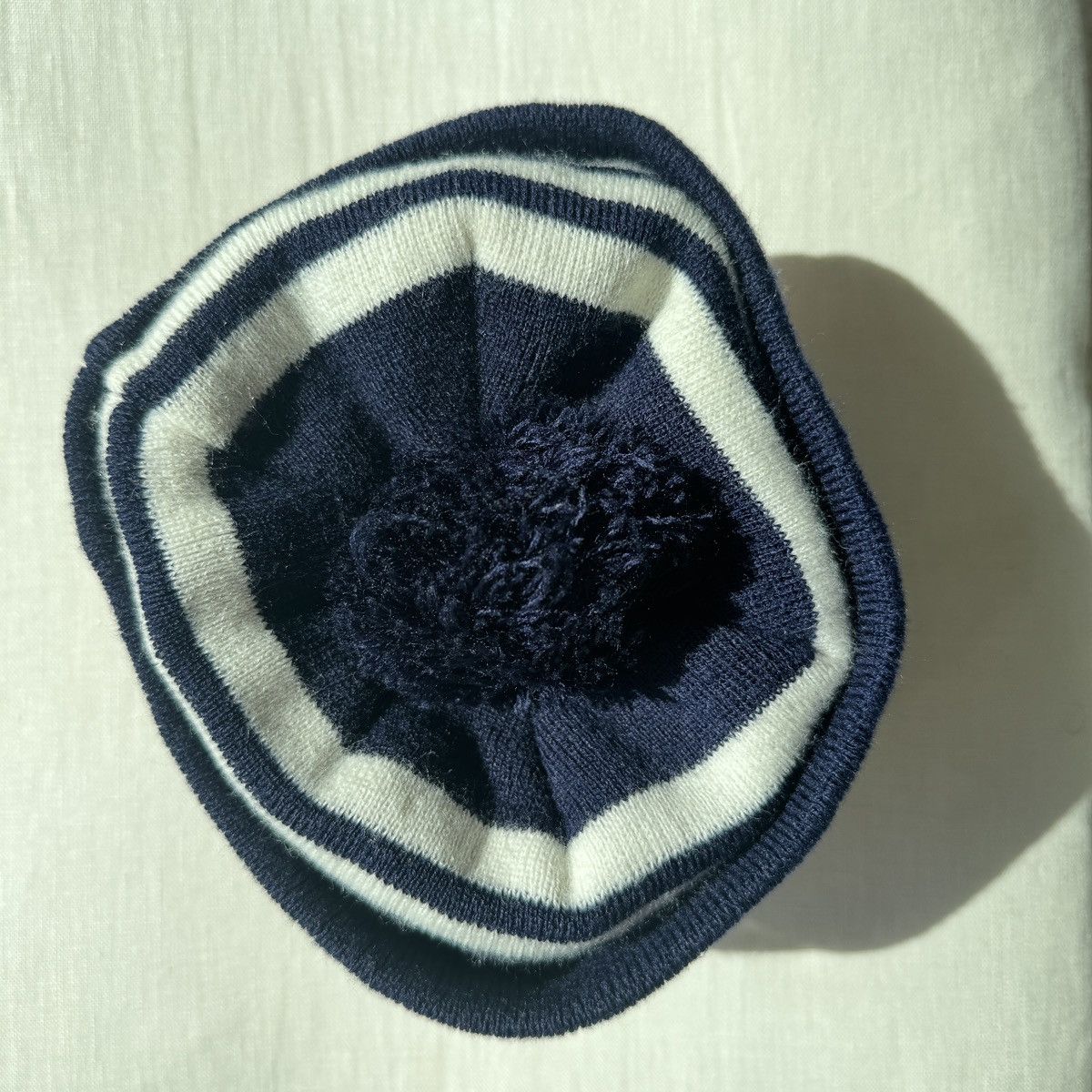 Supreme SUPREME NAVY STRIPE ACRYLIC POM BEANIE W RED LOGO Size ONE SIZE - 4 Thumbnail