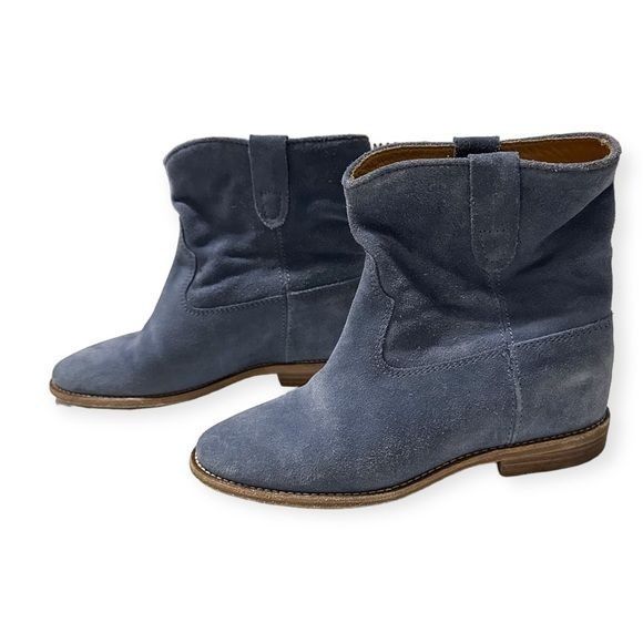 Isabel Marant Isabel Marant Crisi Ankle Boots in Light Blue Suede, Size 36 Size US 6 / IT 36 - 4 Thumbnail