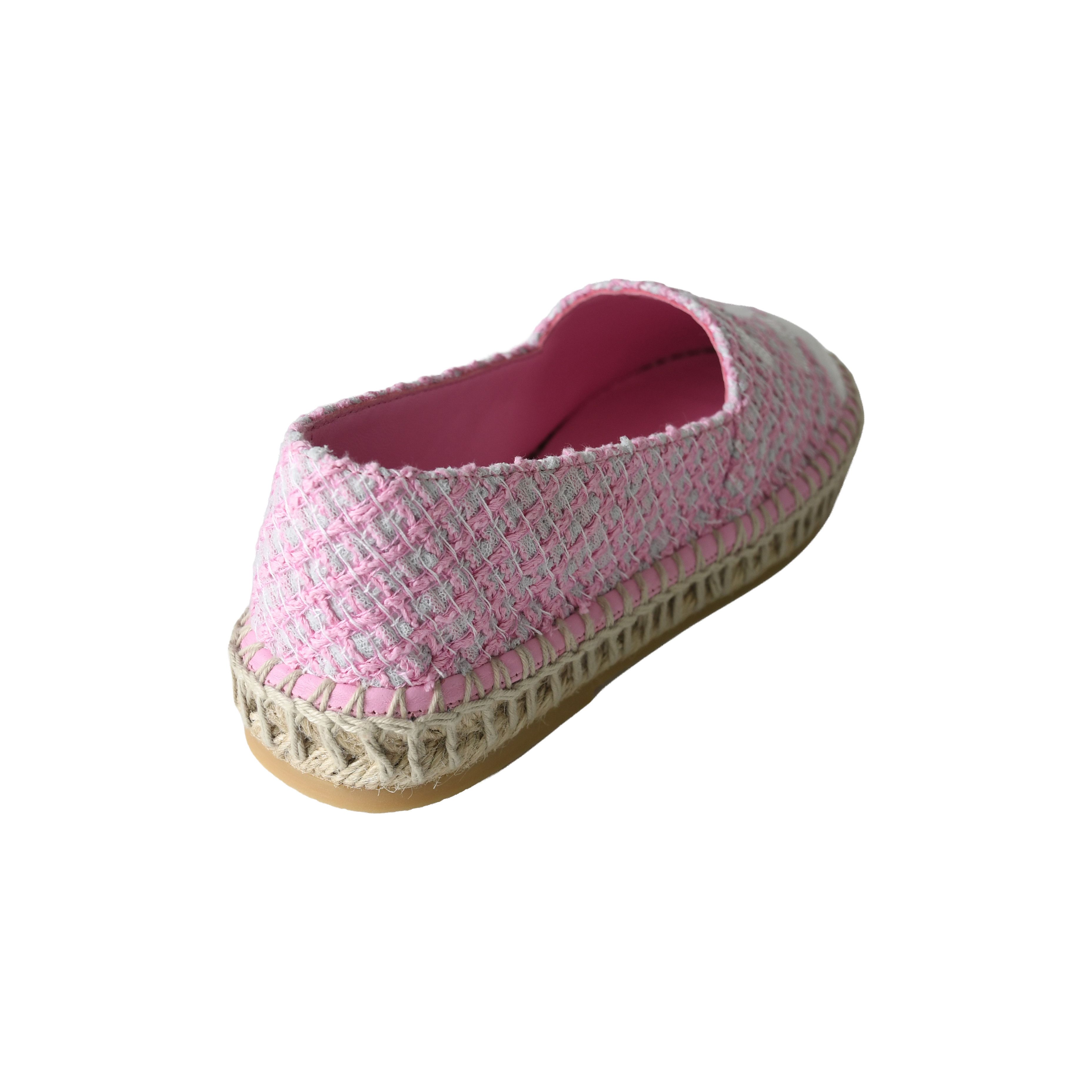 Chanel Chanel Espadrilles Tweed Lambskin Flats Light Pink White Size US 5 / IT 35 - 3 Thumbnail