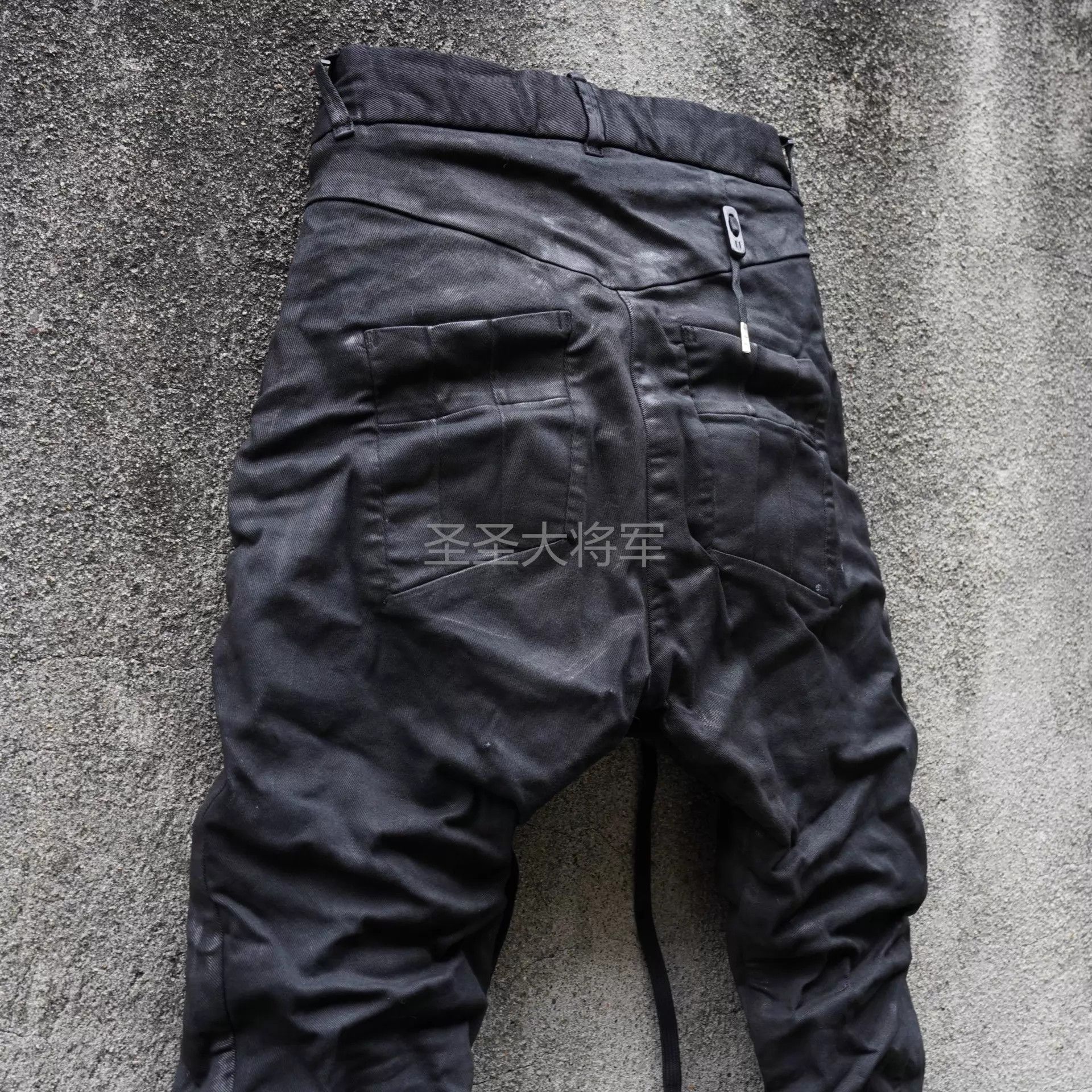 Boris Bidjan Saberi BBS P13TF Slim Tapered Distressed Waxed Black Jeans XS/S Size US 28 / EU 44 - 7 Thumbnail