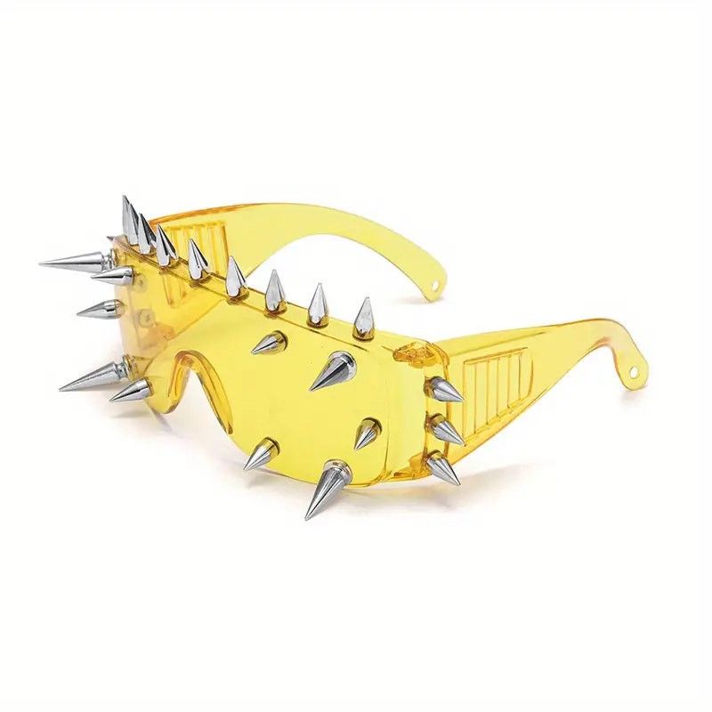 Other Goth Emo Punk Cyberpunk Spiked Glasses Shades - Yellow Size ONE SIZE - 1 Preview