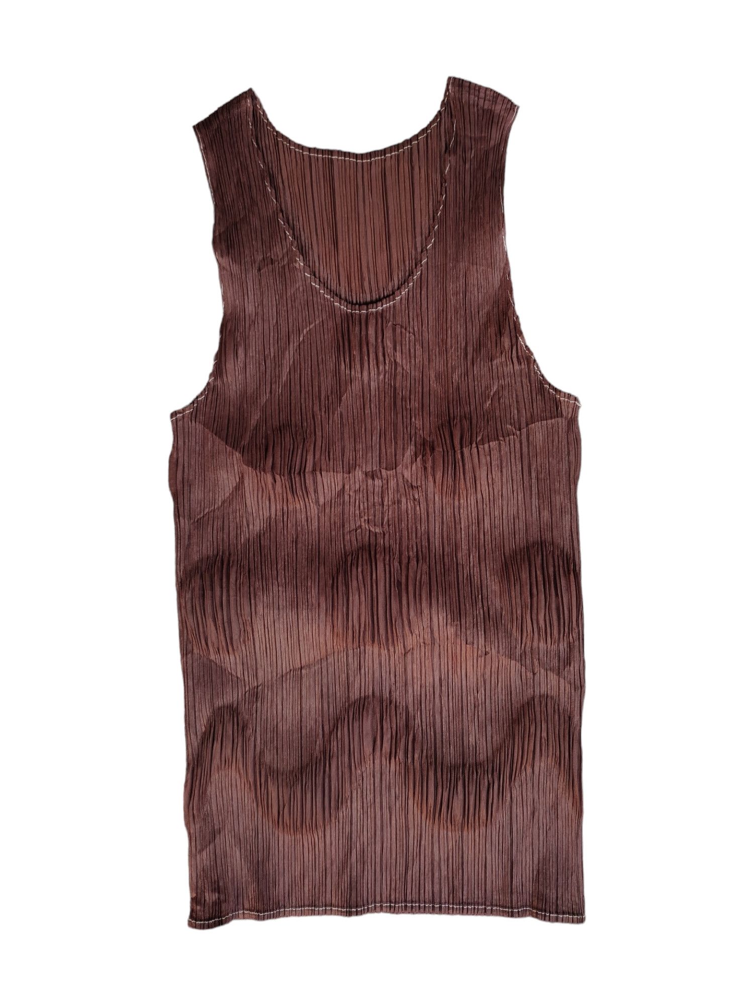 Issey Miyake Pleats Please brown Sleeveless Top