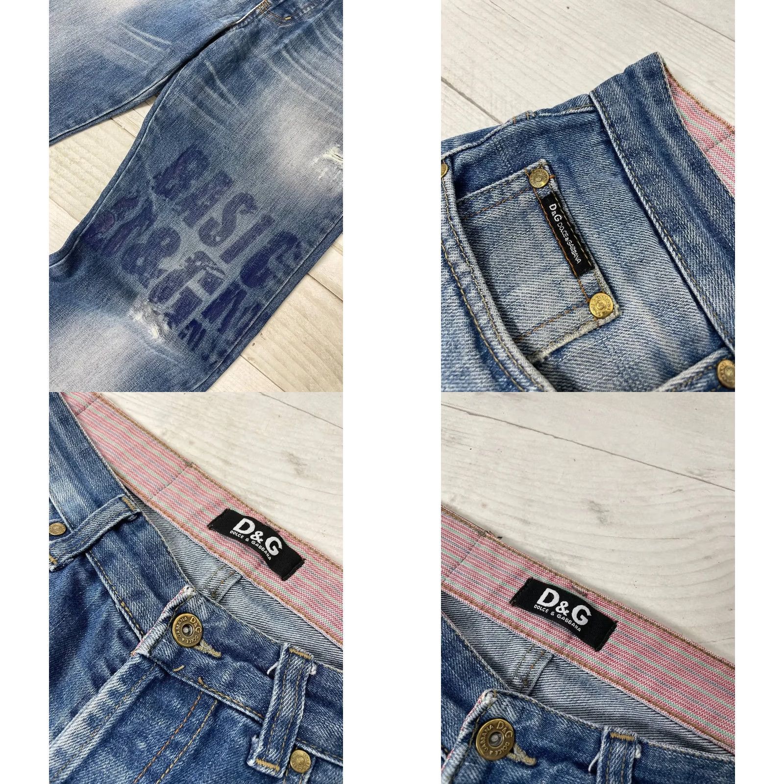 Dolce & Gabbana VINTAGE Dolce&Gabbana Jeans Denim Baggy Distressed Y2K Men Size 33 Blue Demin Jeans Distressed 33 31in 40cm 78cm Men Jeans Blue Dolce&Gabbana Size US 33 - 8 Thumbnail