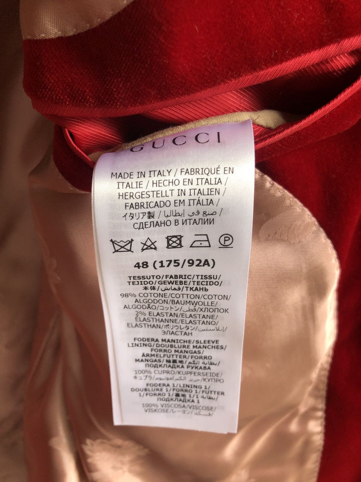 Gucci Gucci Red Velvet Blazer Size 38R - 11 Thumbnail