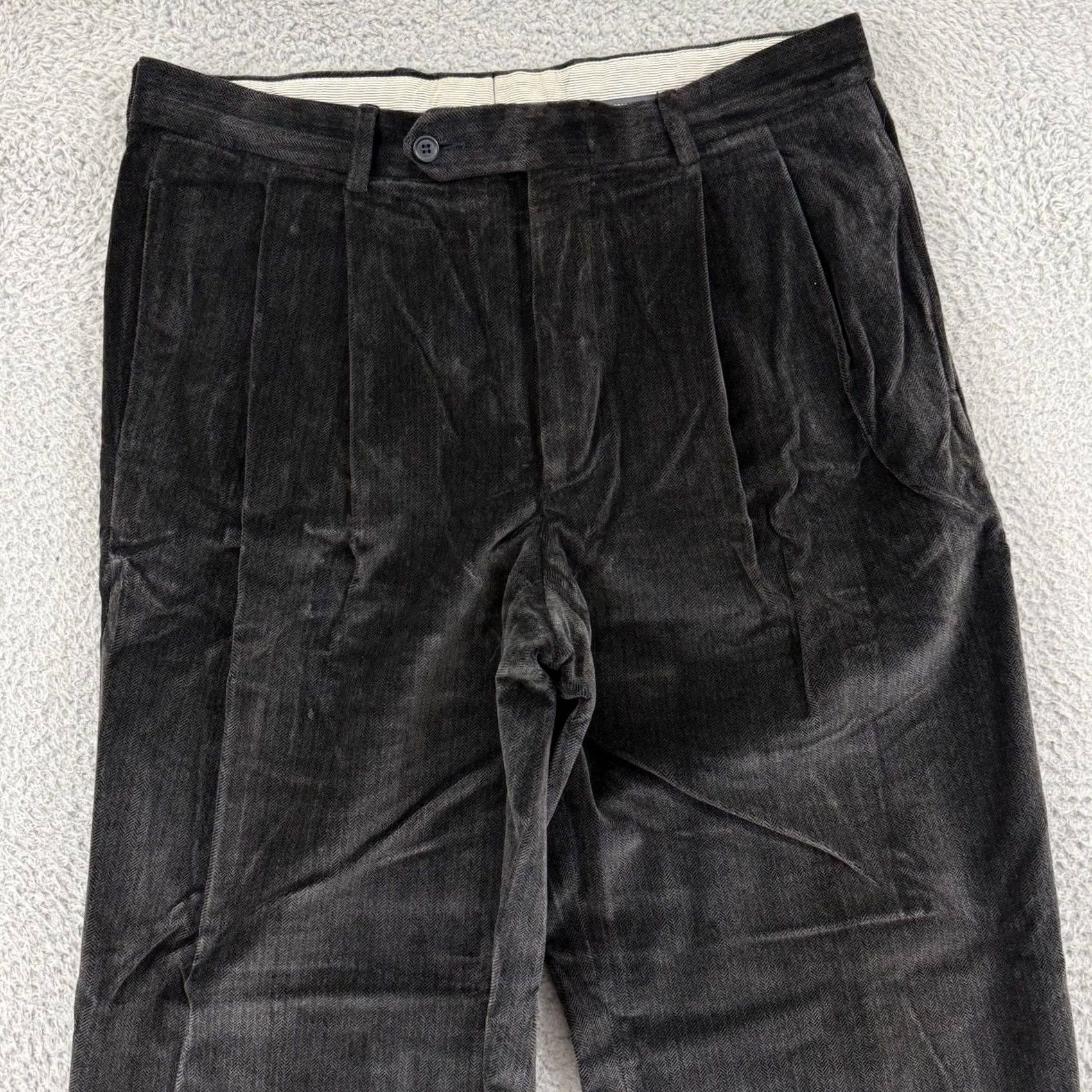 Ermenegildo Zegna VINTAGE Ermenegildo Zegna Pants Mens 36x31 Black Velvet High Rise Classic Fit Trousers Size US 36 / EU 52 - 3 Thumbnail
