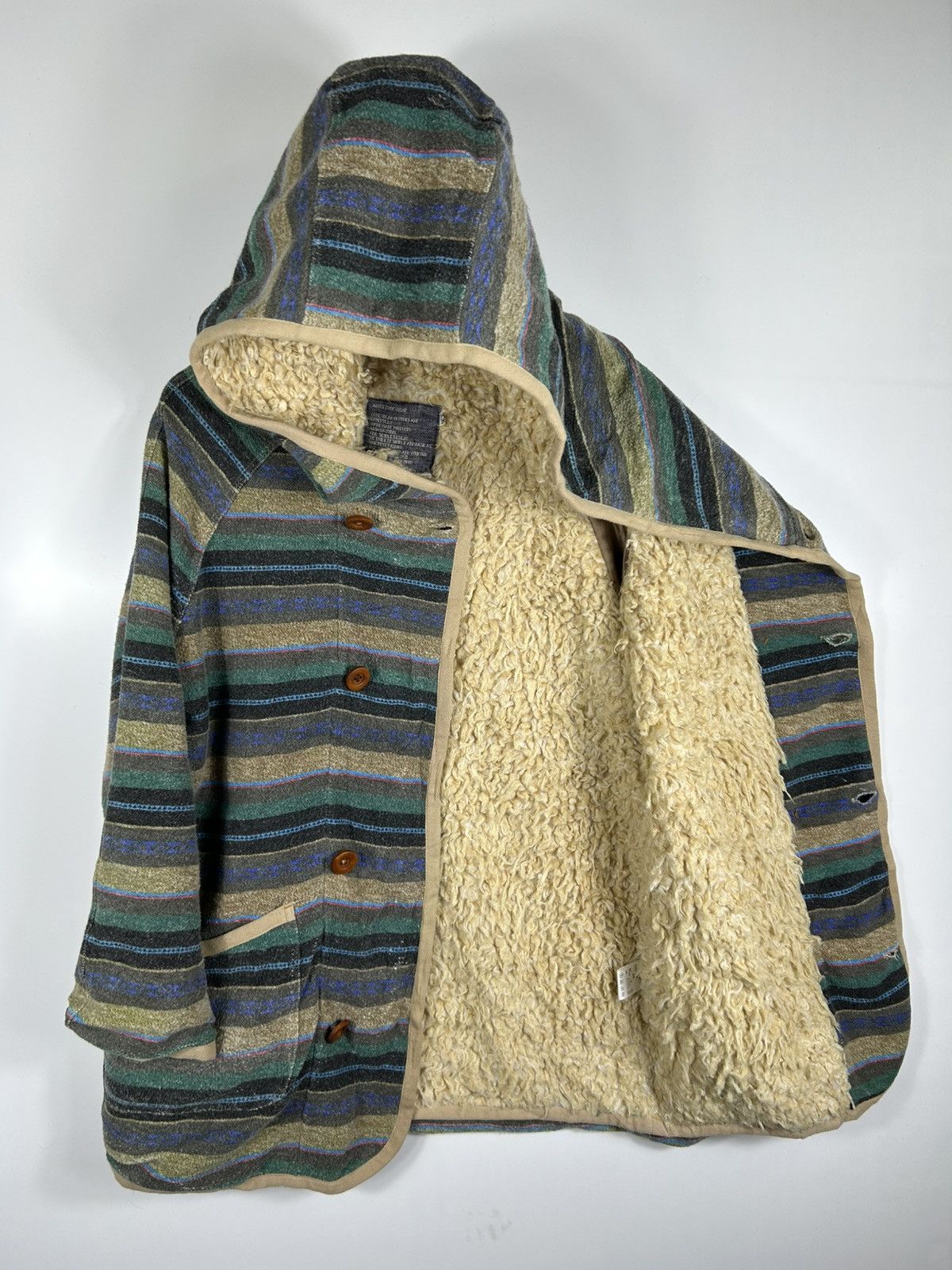 Japanese Brand × Vintage ⚡️Vintage Cube Sugar Hooded Flannel Sherpa Jacket Size US M / EU 48-50 / 2 - 8 Thumbnail